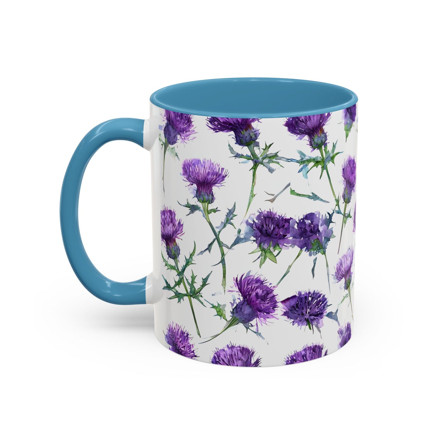 Coffee Mug, Scottish Thistle Design, Tea Cup, Floral Pattern, Gift for Her, Ceramic Mug, Kitchen Decor, Unique Mug, Personalized