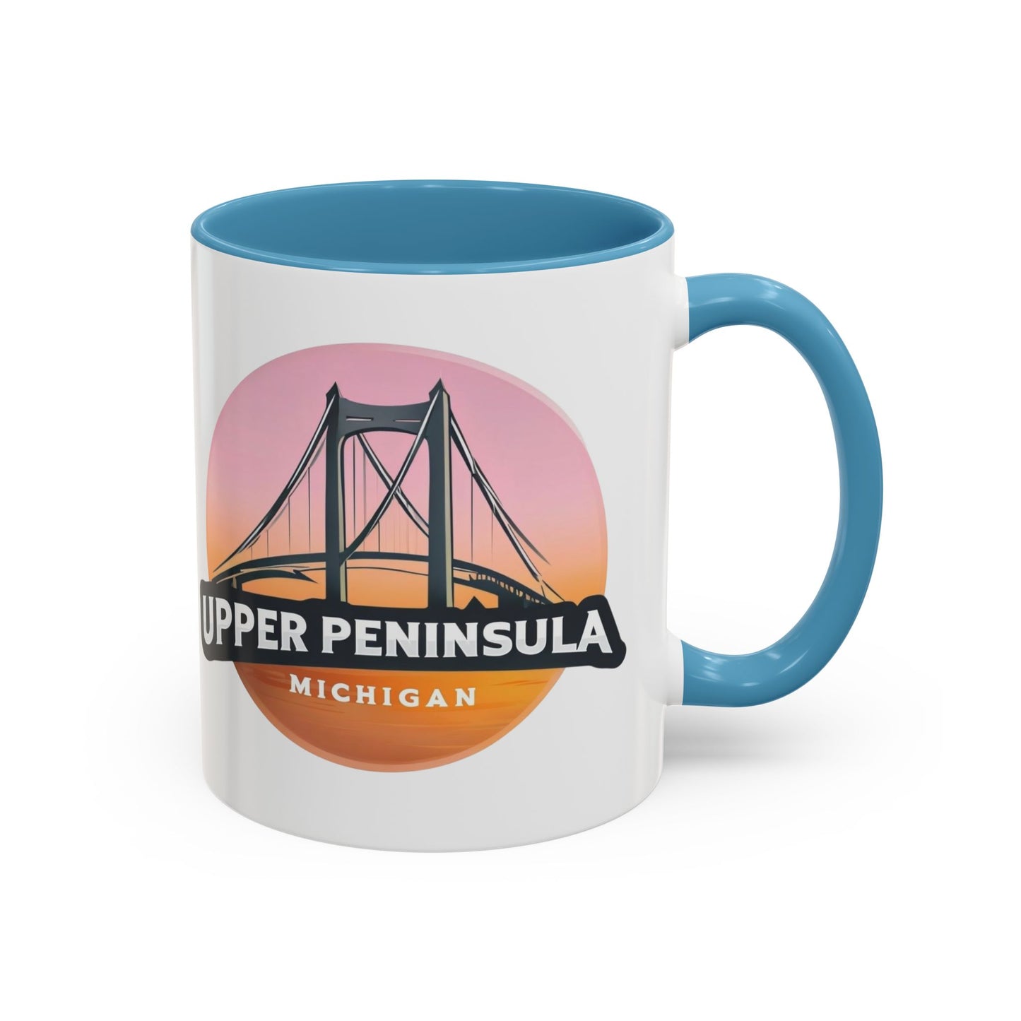 Coffee Mug, Mackinac Bridge Upper Peninsula Michigan Personalized Cup, Mackinac Island, Custom Name Mug, Gift for Coffee Lover, Travel Mug,