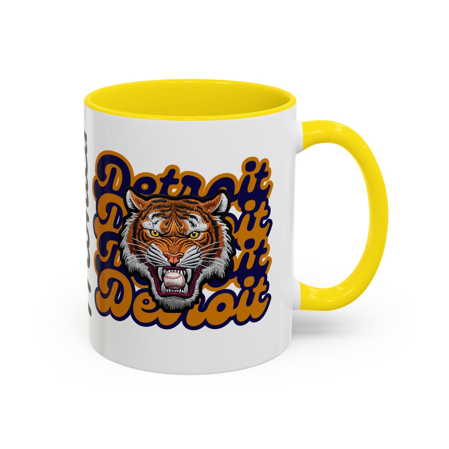 Bold Detroit Baseball, Tiger Coffee Mug, Fun Gift for Detroit Fans, Cute Tea Mug, Customizable Accent Mug, Collectible Sports Mug