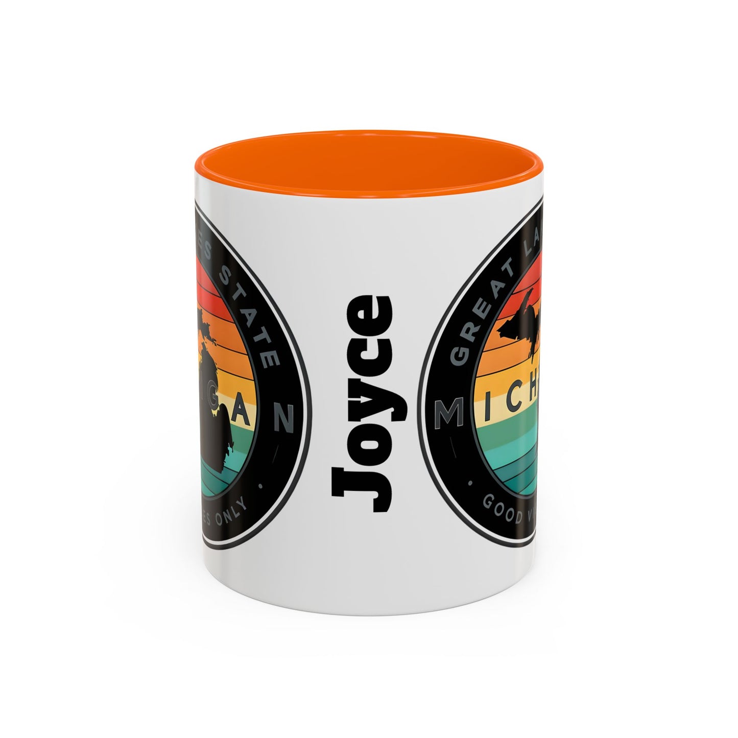 Michigan Accent Coffee Mug, Great Lakes State Cup, Personalized Gift for Michiganders, Camping, Boating, Good Vibes Only