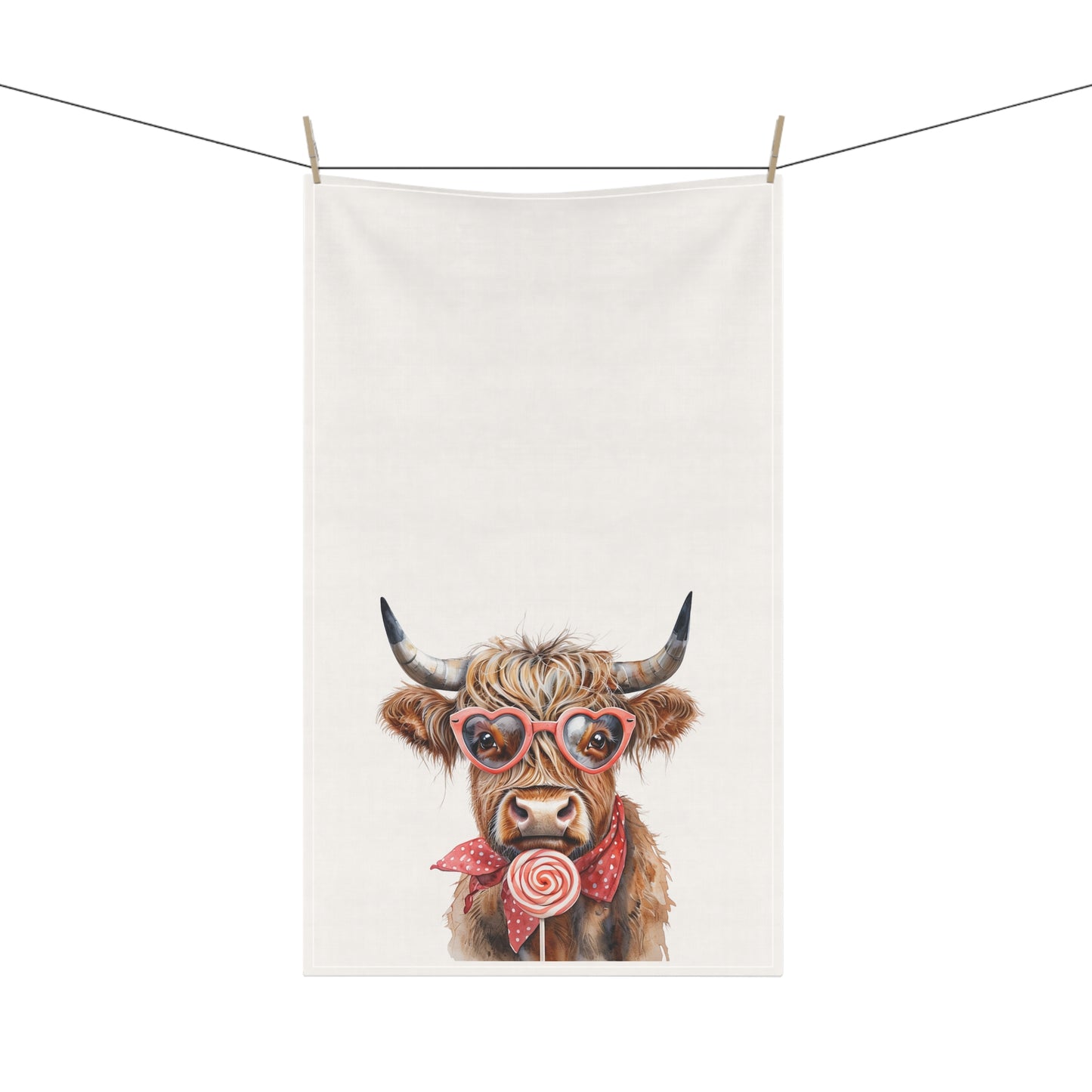 Valentine's Tea Towels, Country Kitchen Decor, Farmhouse Highland Cow Dish Towels - Kitchen Towels, Valentine's Day Gift, Farmhouse Decor,