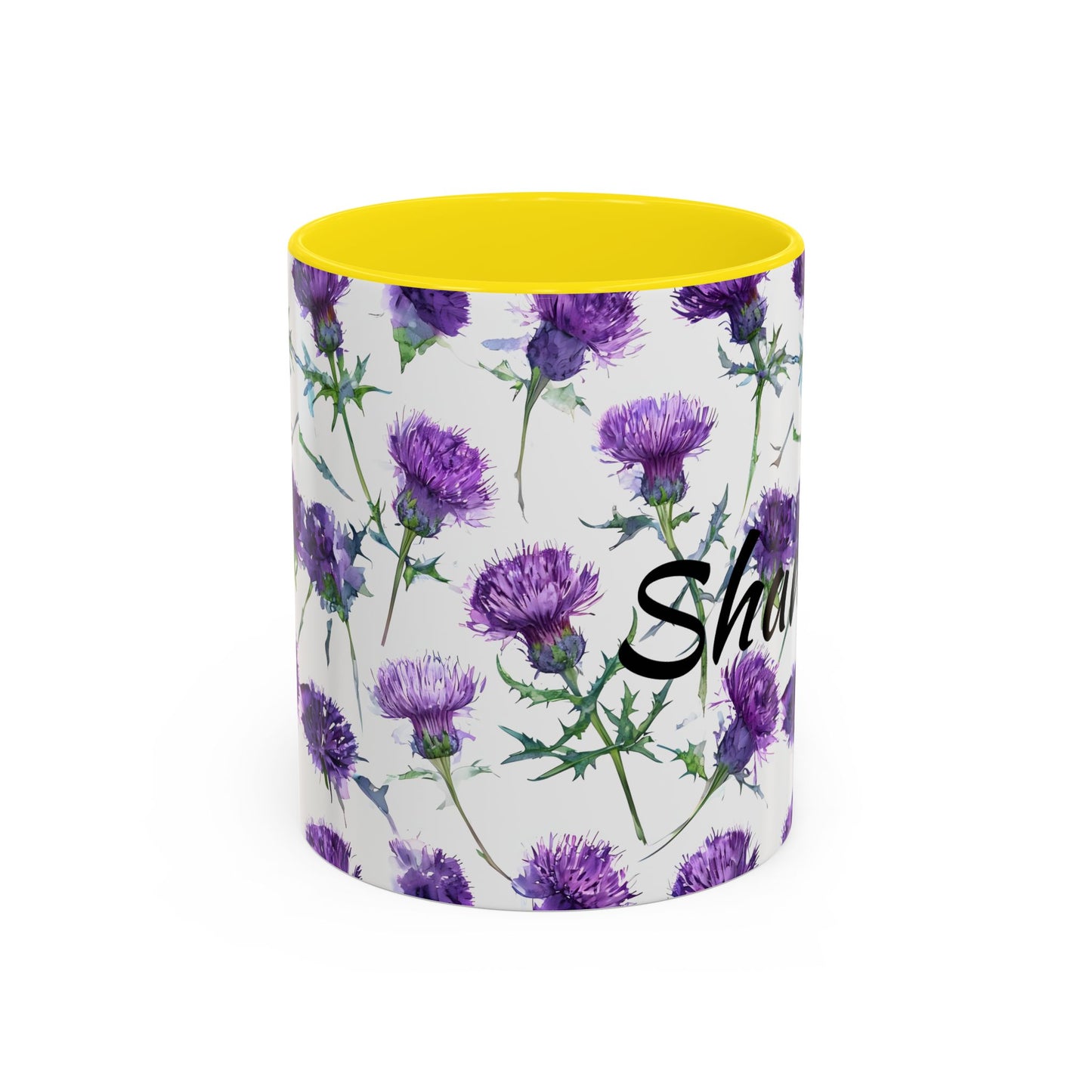 Coffee Mug, Scottish Thistle Design, Tea Cup, Floral Pattern, Gift for Her, Ceramic Mug, Kitchen Decor, Unique Mug, Personalized