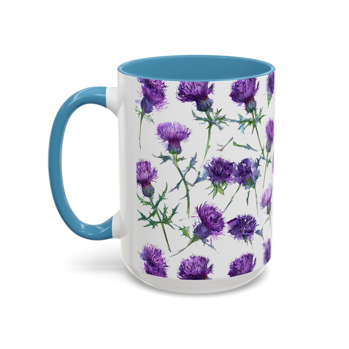 Coffee Mug, Scottish Thistle Design, Tea Cup, Floral Pattern, Gift for Her, Ceramic Mug, Kitchen Decor, Unique Mug, Personalized