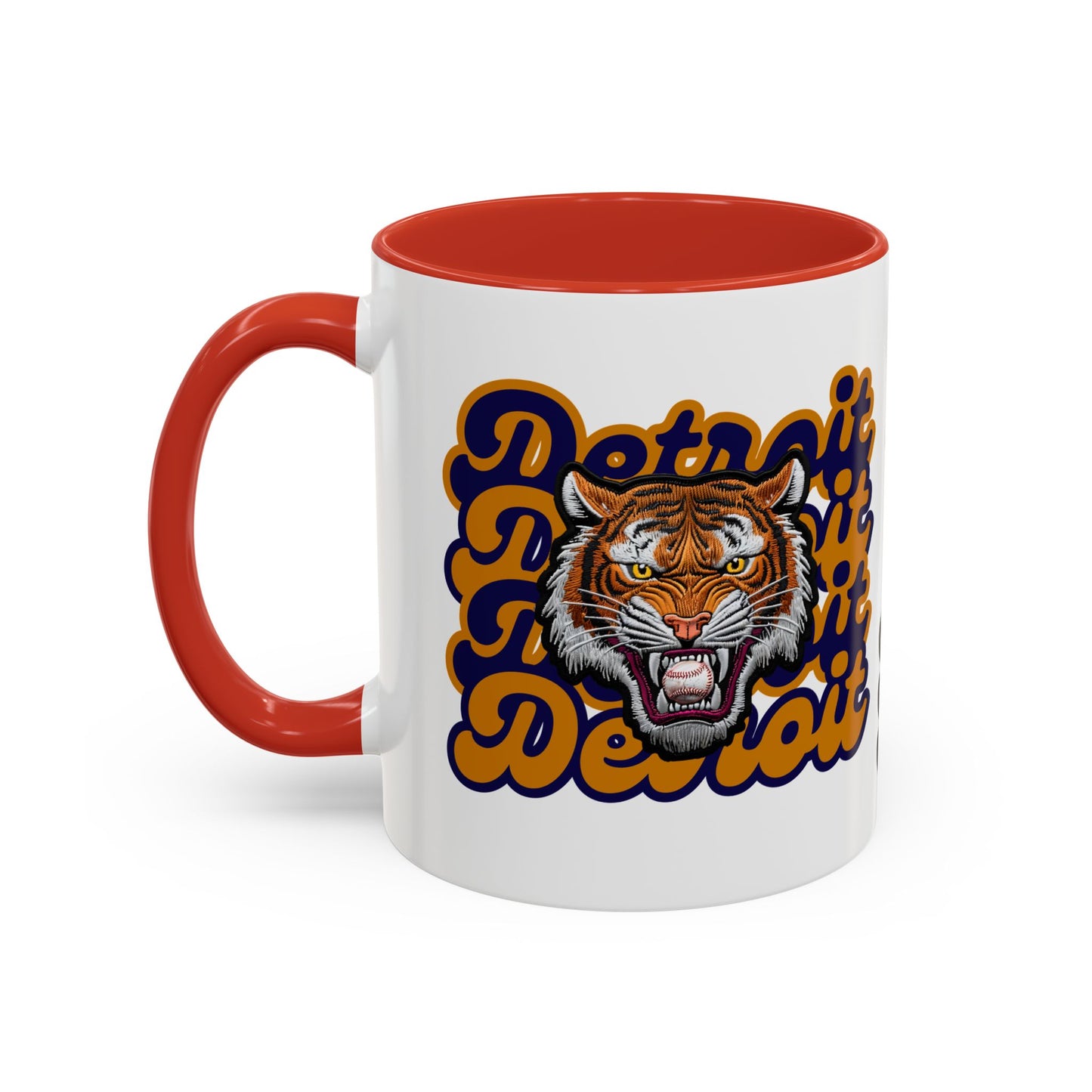Bold Detroit Baseball, Tiger Coffee Mug, Fun Gift for Detroit Fans, Cute Tea Mug, Customizable Accent Mug, Collectible Sports Mug