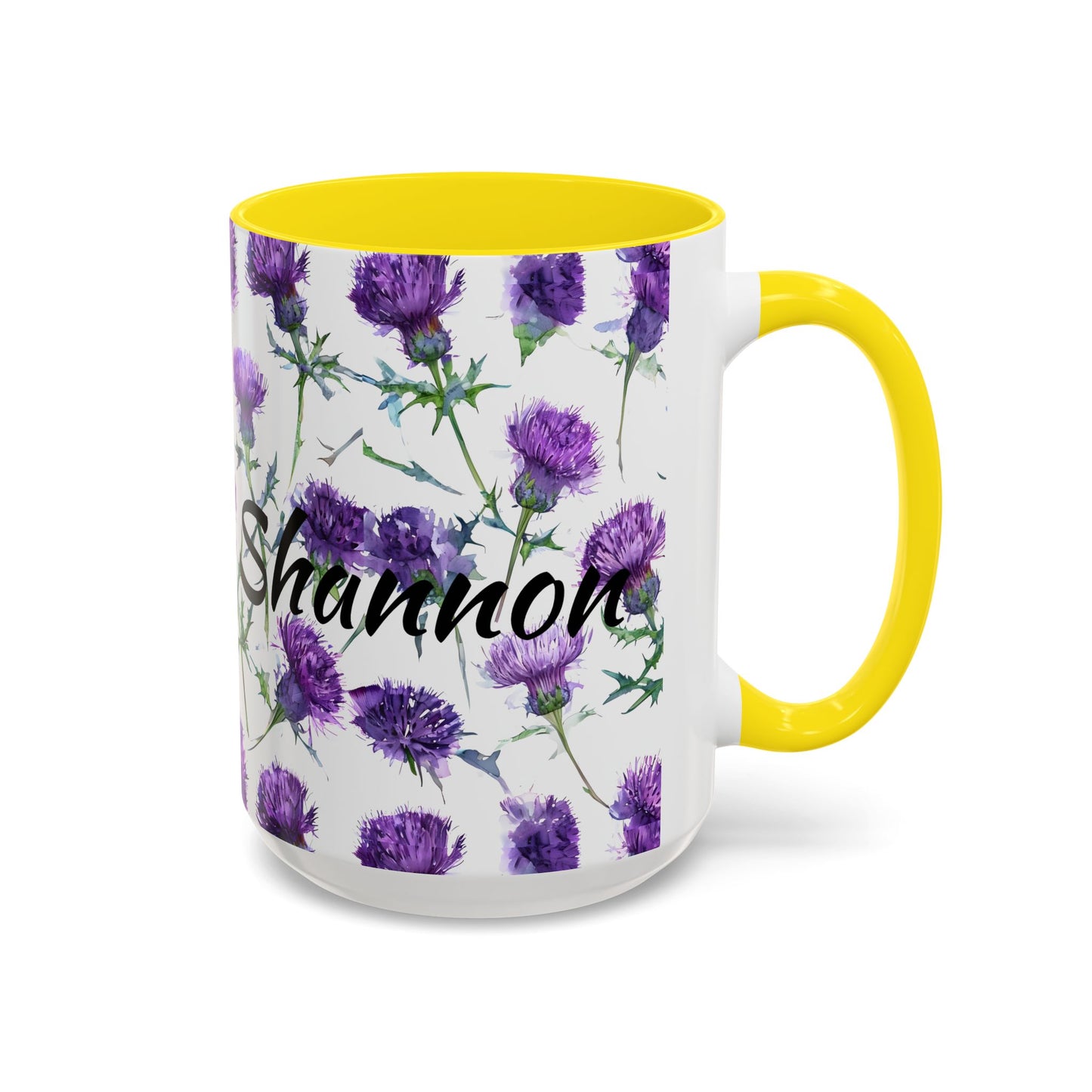 Coffee Mug, Scottish Thistle Design, Tea Cup, Floral Pattern, Gift for Her, Ceramic Mug, Kitchen Decor, Unique Mug, Personalized