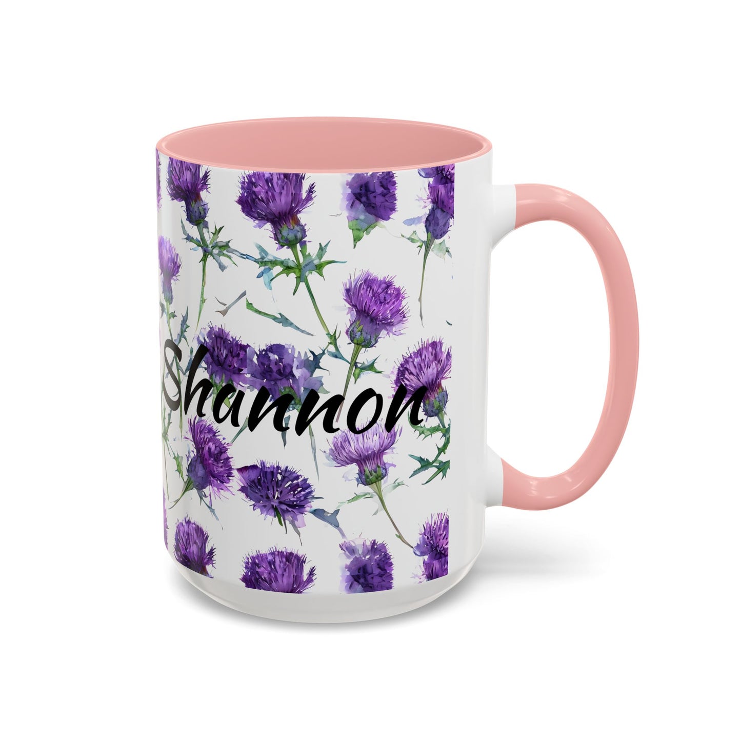 Coffee Mug, Scottish Thistle Design, Tea Cup, Floral Pattern, Gift for Her, Ceramic Mug, Kitchen Decor, Unique Mug, Personalized