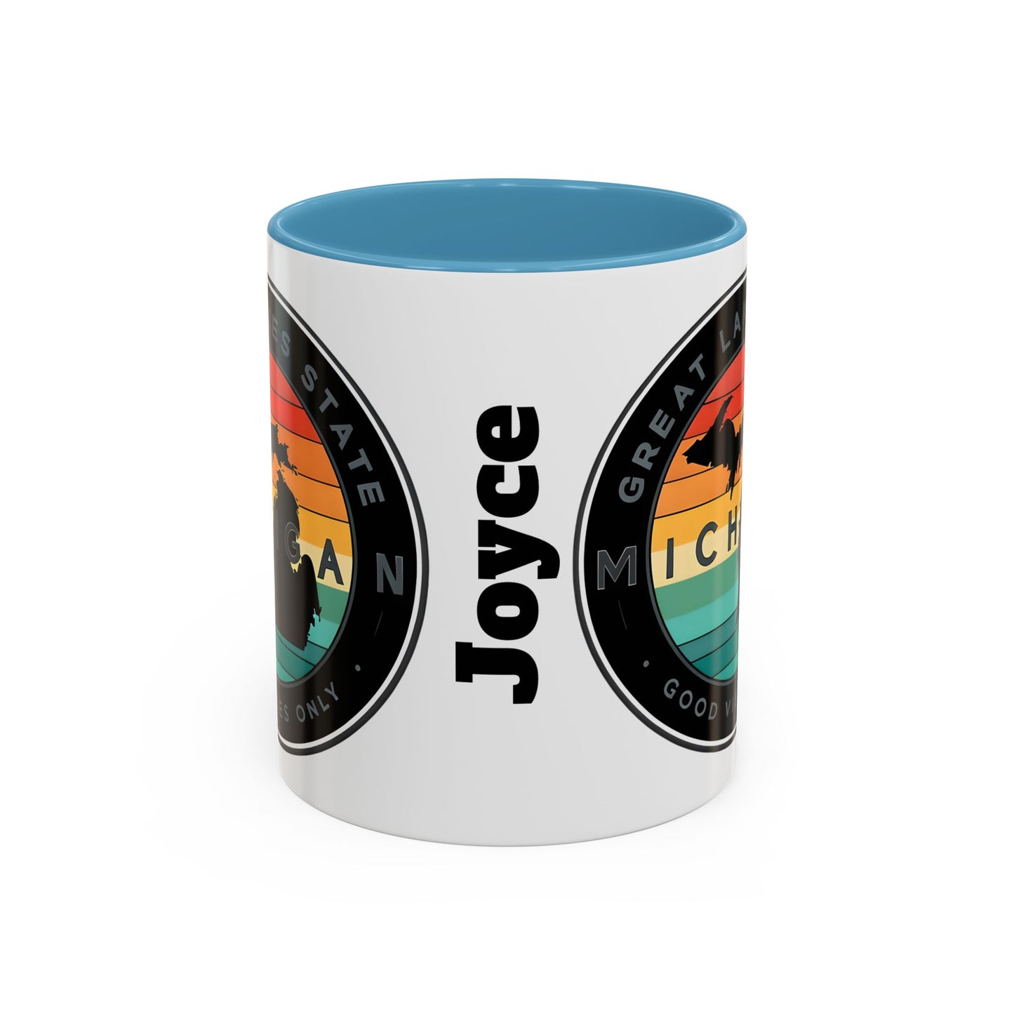 Michigan Accent Coffee Mug, Great Lakes State Cup, Personalized Gift for Michiganders, Camping, Boating, Good Vibes Only
