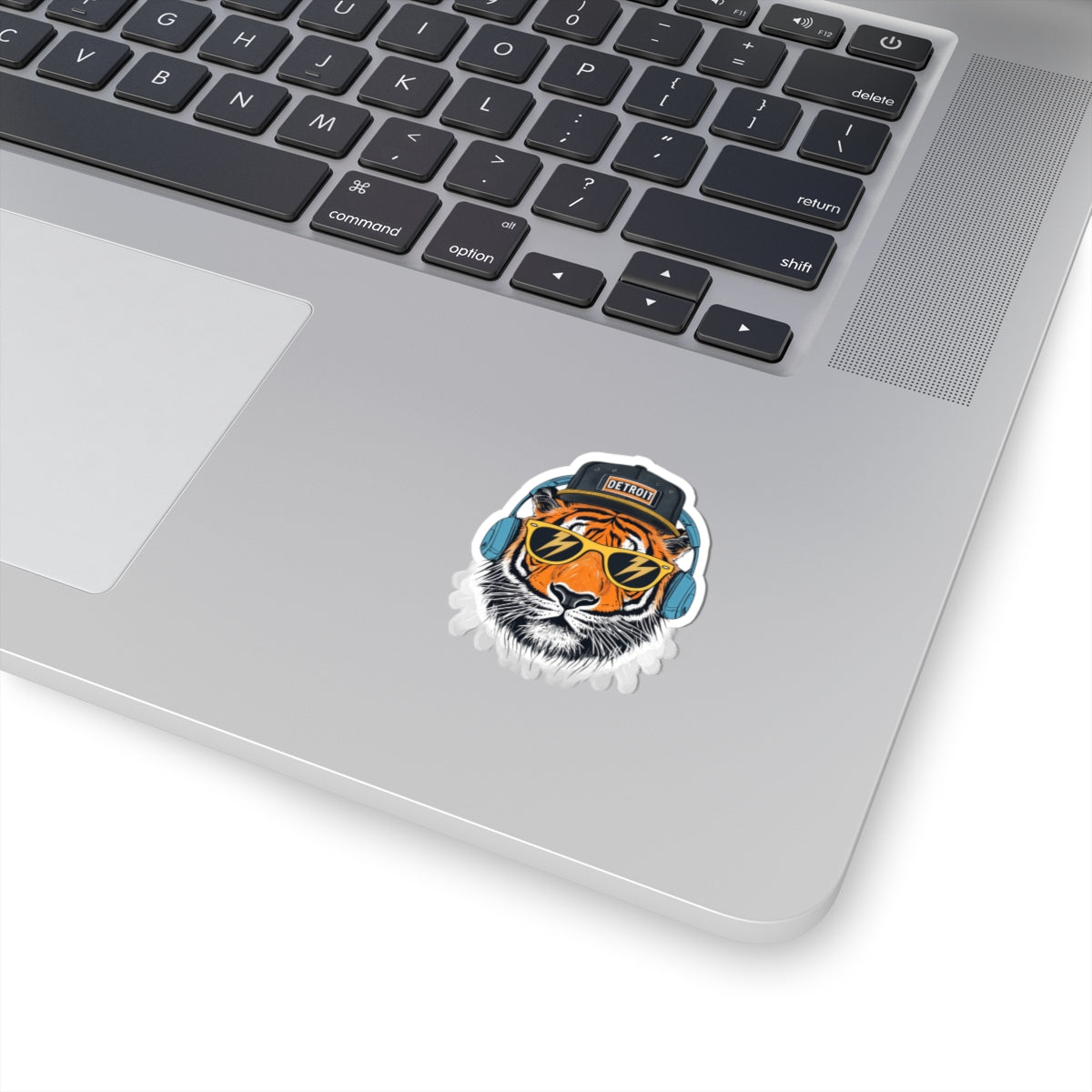 Detroit Tiger Head Sticker — Cool Sunglasses & Headphones Kiss-Cut Sticker