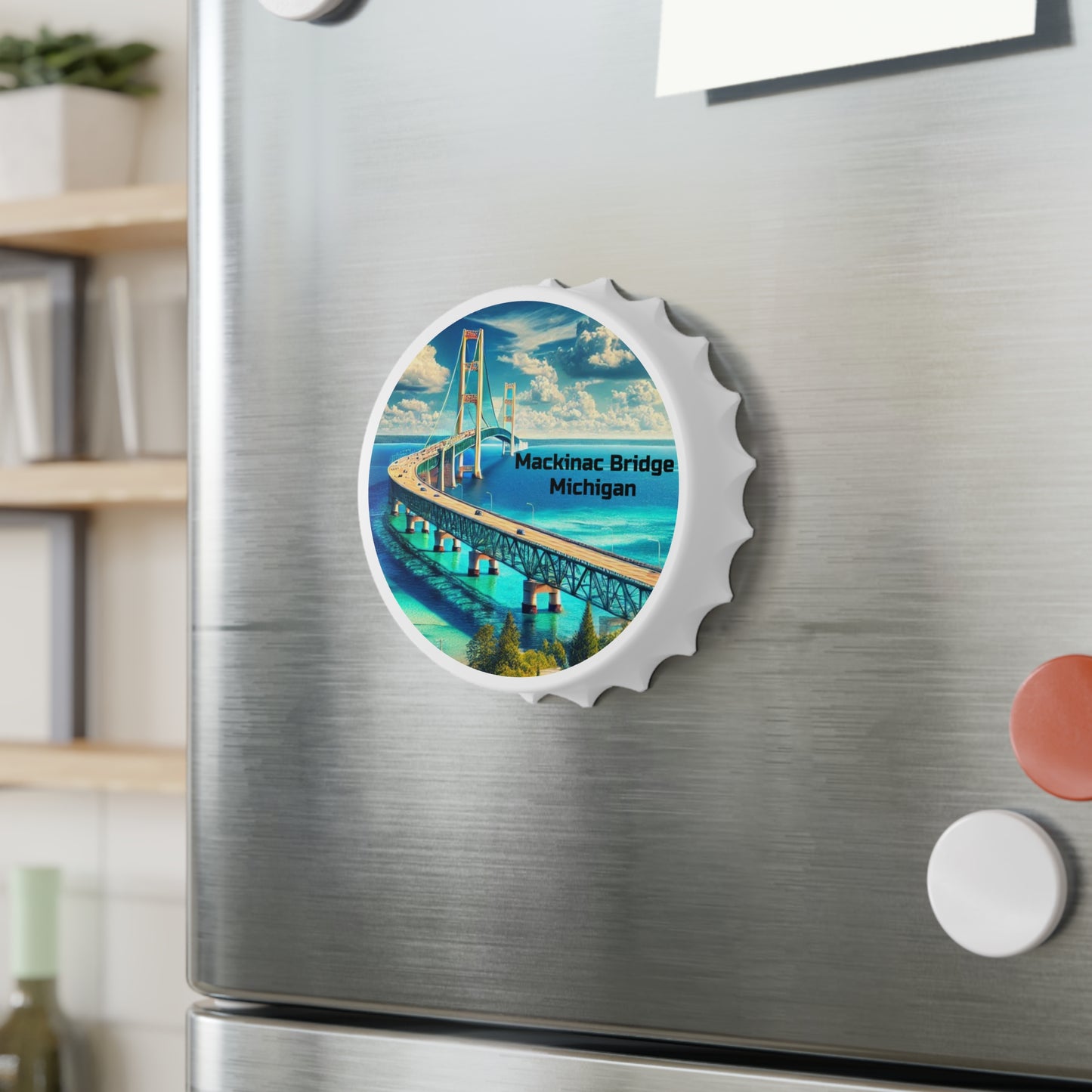 Mackinac Bridge, Michigan Bottle Opener, Fridge Magnet, Beer Lover, Mackinac Island, Mackinaw City, St Ignace, Up North, Upper Peninsula