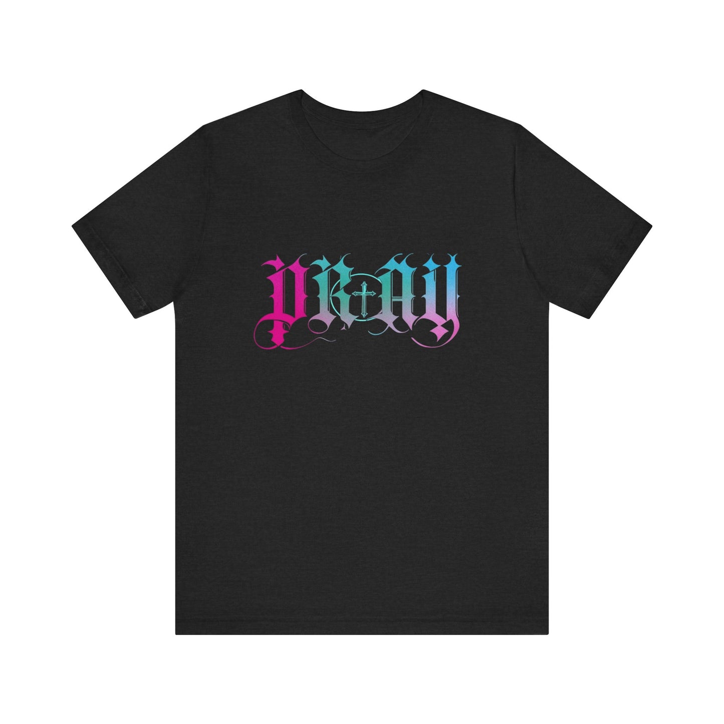 Pray with Cross Unisex T-Shirt, Religious Graphic Tee, Christian Gift, Bella Canvas Shirt, Unisex Jersey Top