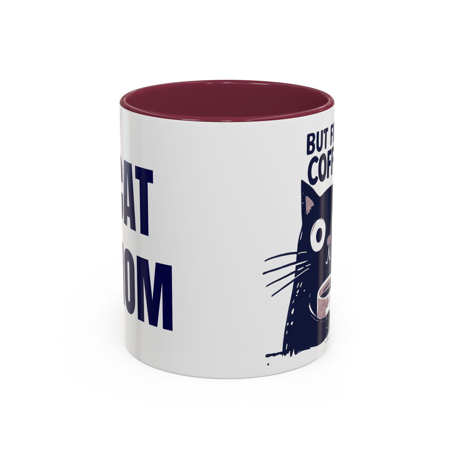 But First Coffee Cat Mug - Colorful 11oz/15oz Coffee Cup, Perfect for Cat Lovers, Gift for Mom, Birthday, Housewarming