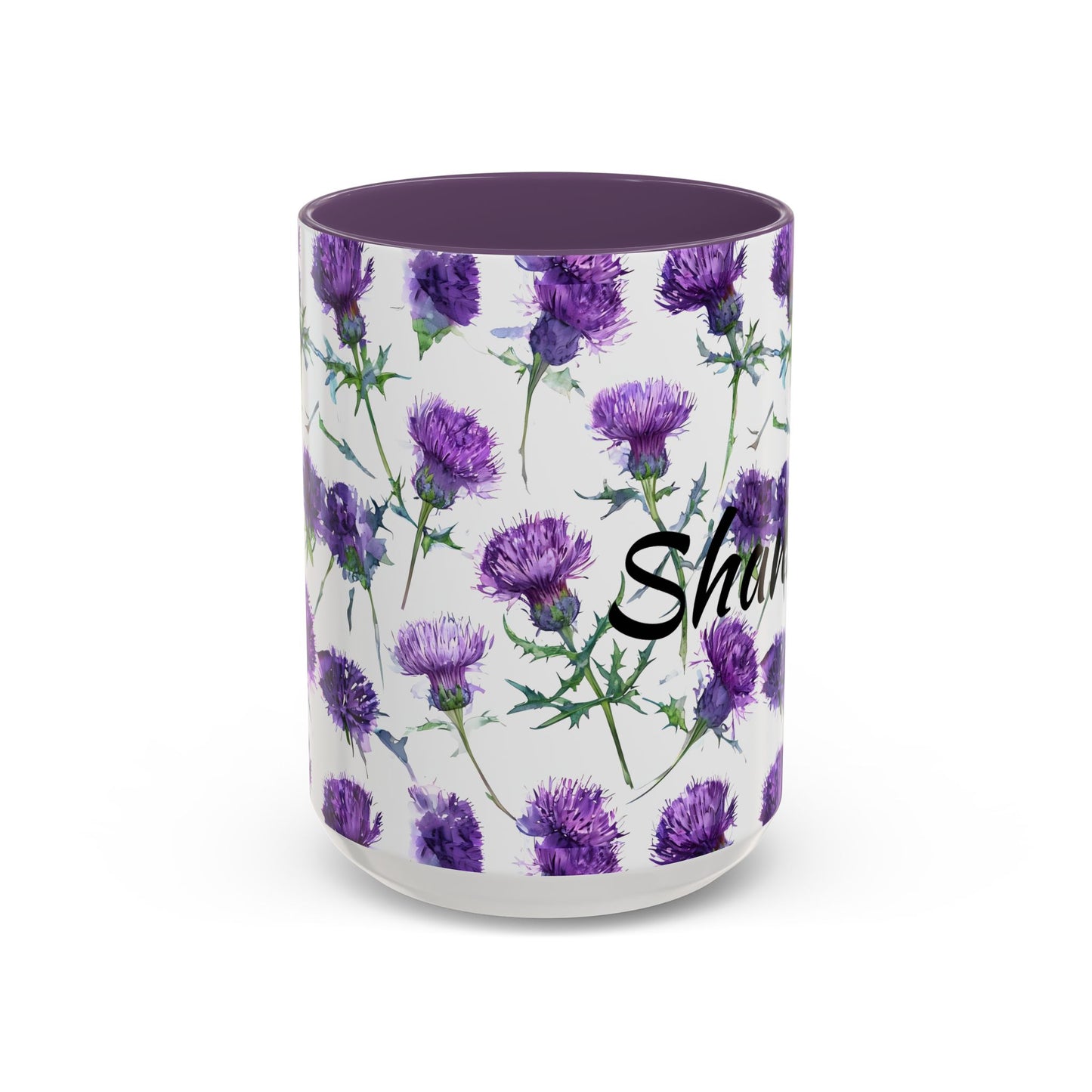Coffee Mug, Scottish Thistle Design, Tea Cup, Floral Pattern, Gift for Her, Ceramic Mug, Kitchen Decor, Unique Mug, Personalized