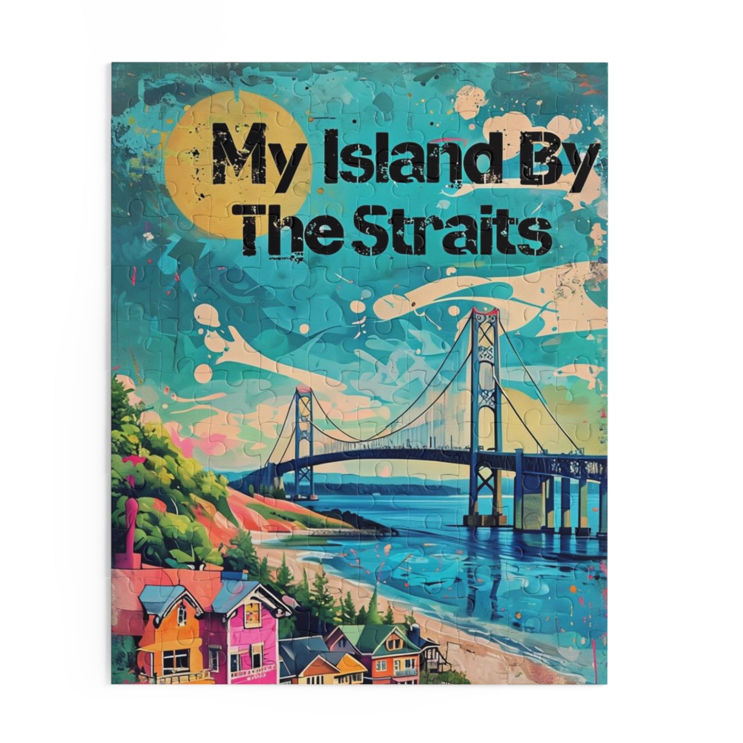 Mackinac Island, Mackinac Bridge, Great Lakes, Mackinaw City Michigan, Upper Peninsula Puzzle (120, 252, 500-Piece), Mother's Day Gift Idea
