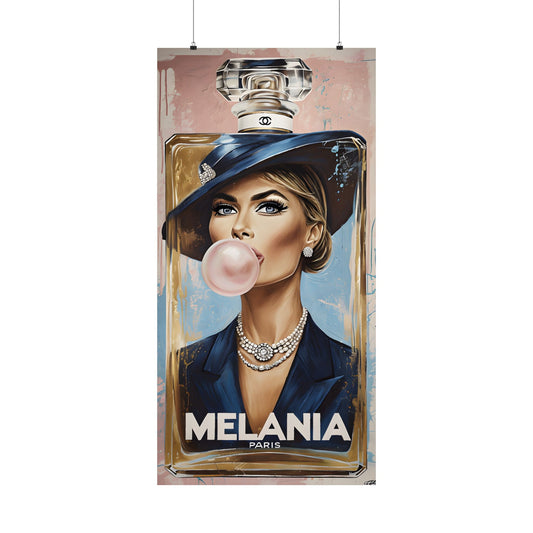 Vertical Posters, Melania Trump Inauguration MAGA First Lady Perfume Paris Bubble Gum Art Print, Matte Wall Decor Poster Print, Political