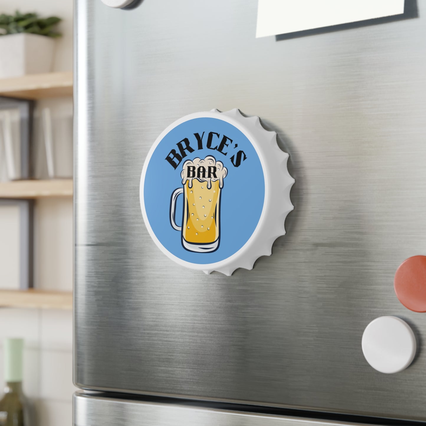 Personalized Bottle Opener, Fridge Magnet, Bar Decor, Father's Day Gift, Groomsmen Gifts, Coach's Gift, Man Cave Decor