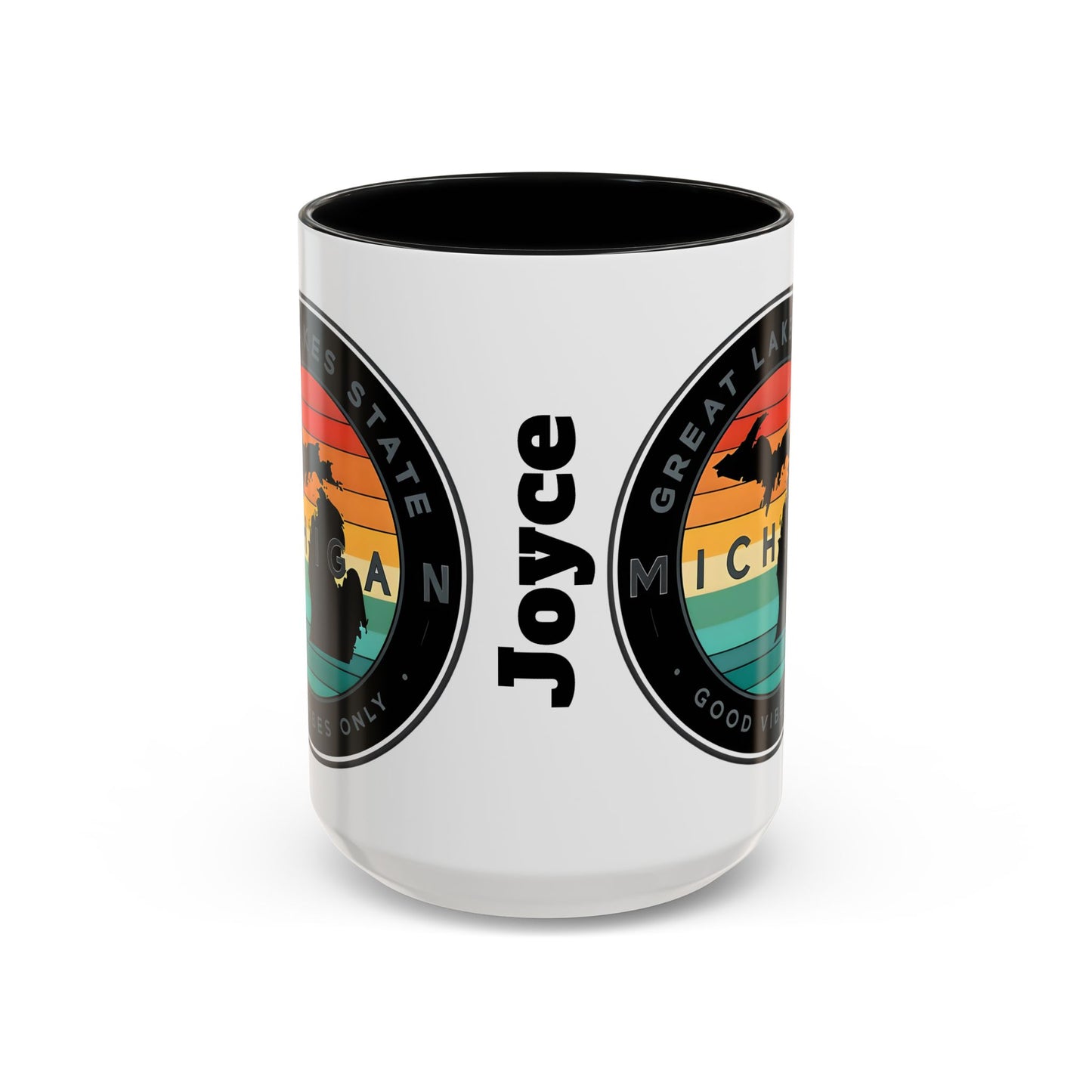 Michigan Accent Coffee Mug, Great Lakes State Cup, Personalized Gift for Michiganders, Camping, Boating, Good Vibes Only