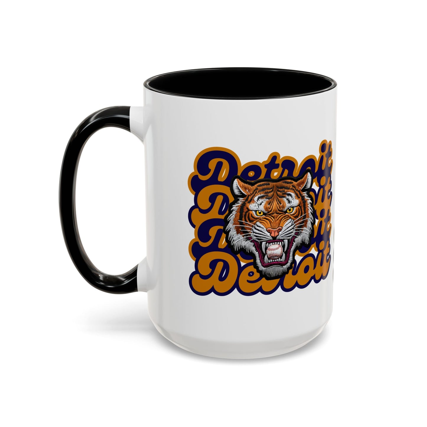 Bold Detroit Baseball, Tiger Coffee Mug, Fun Gift for Detroit Fans, Cute Tea Mug, Customizable Accent Mug, Collectible Sports Mug