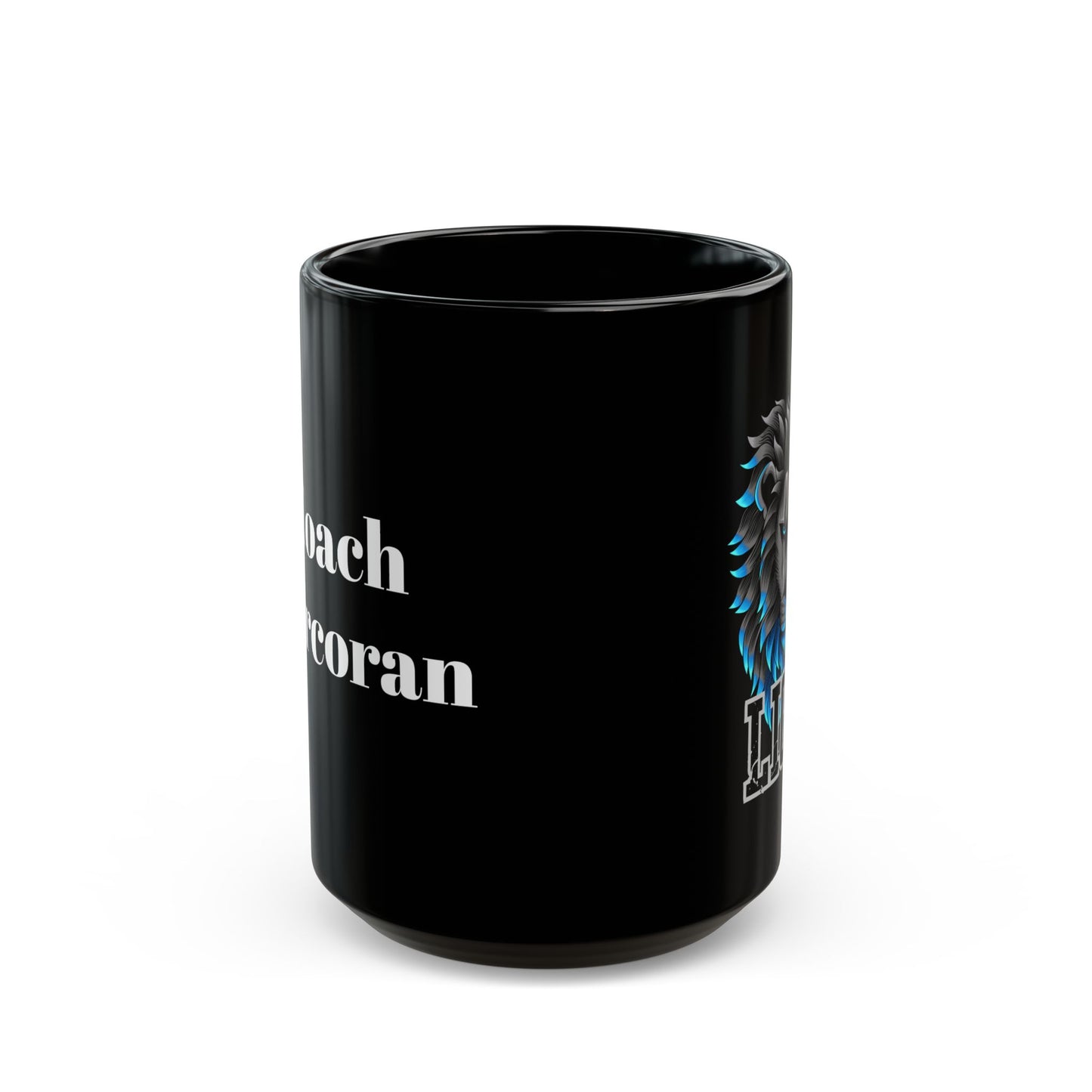 Mug, Lions Football, Football Coach Gift, Detroit Football, Black Coffee Cup, Tea Mug, Lions Fan, Personalized Mug