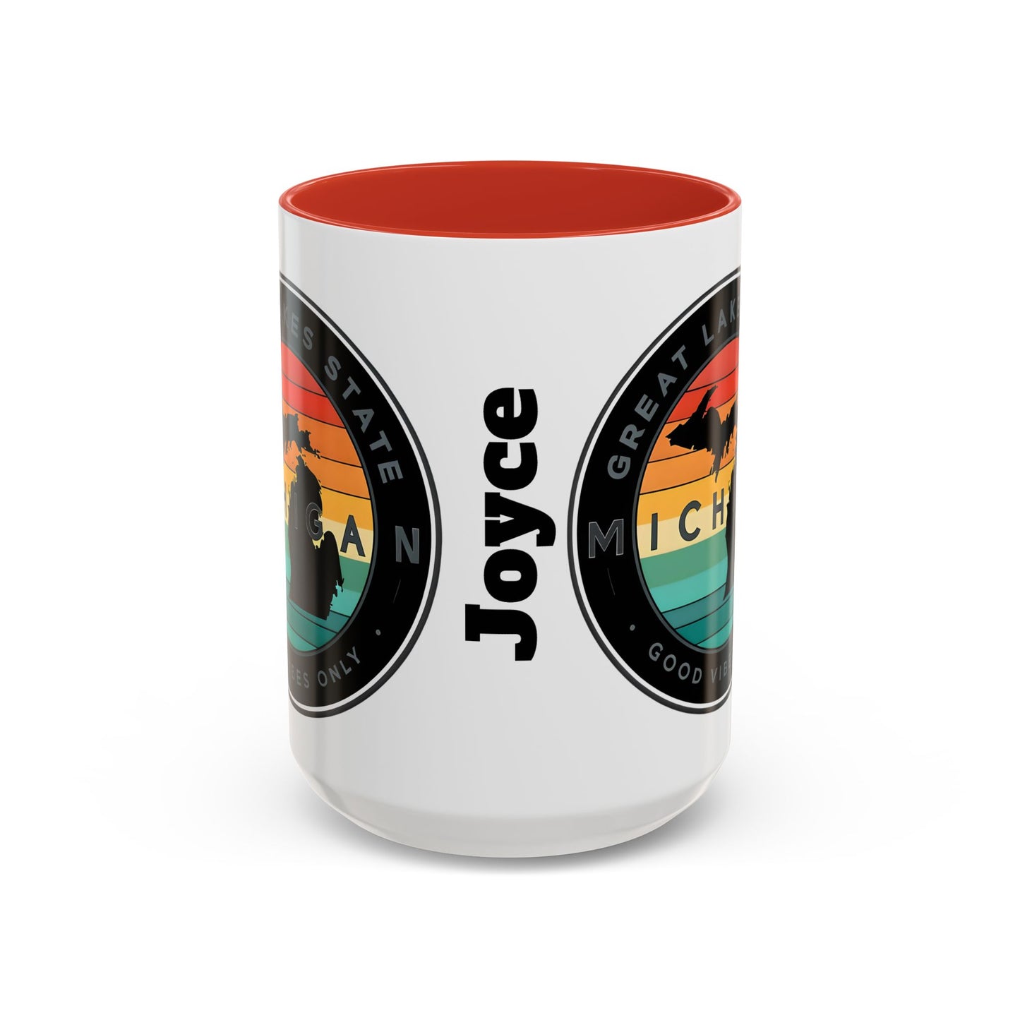 Michigan Accent Coffee Mug, Great Lakes State Cup, Personalized Gift for Michiganders, Camping, Boating, Good Vibes Only
