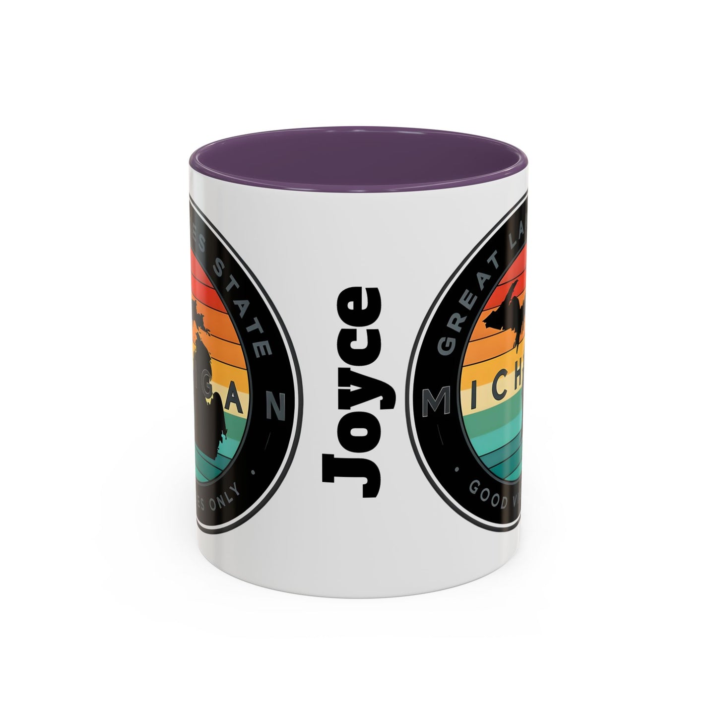 Michigan Accent Coffee Mug, Great Lakes State Cup, Personalized Gift for Michiganders, Camping, Boating, Good Vibes Only