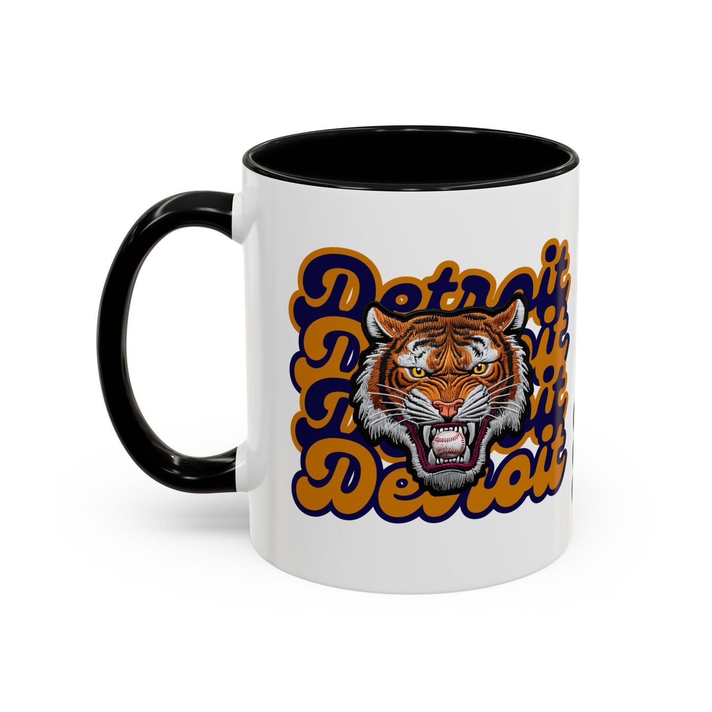 Bold Detroit Baseball, Tiger Coffee Mug, Fun Gift for Detroit Fans, Cute Tea Mug, Customizable Accent Mug, Collectible Sports Mug