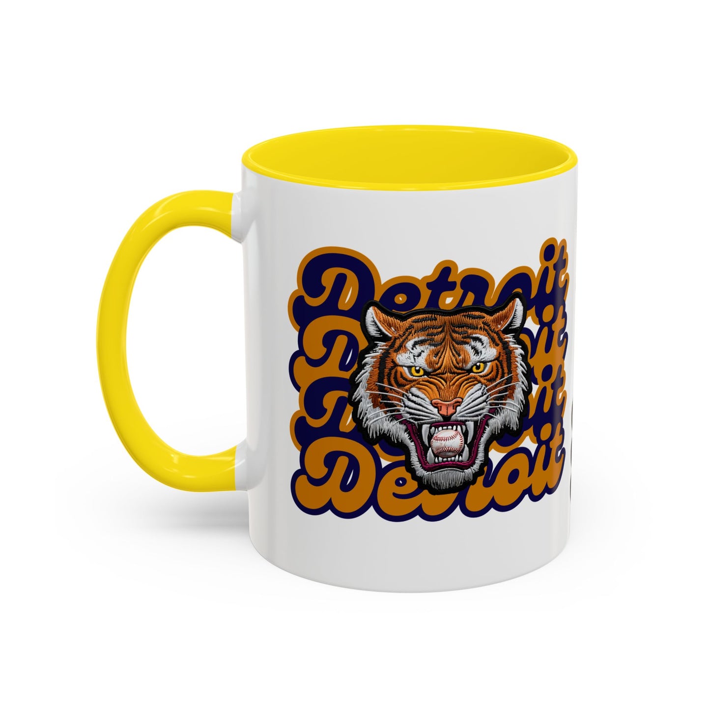 Bold Detroit Baseball, Tiger Coffee Mug, Fun Gift for Detroit Fans, Cute Tea Mug, Customizable Accent Mug, Collectible Sports Mug