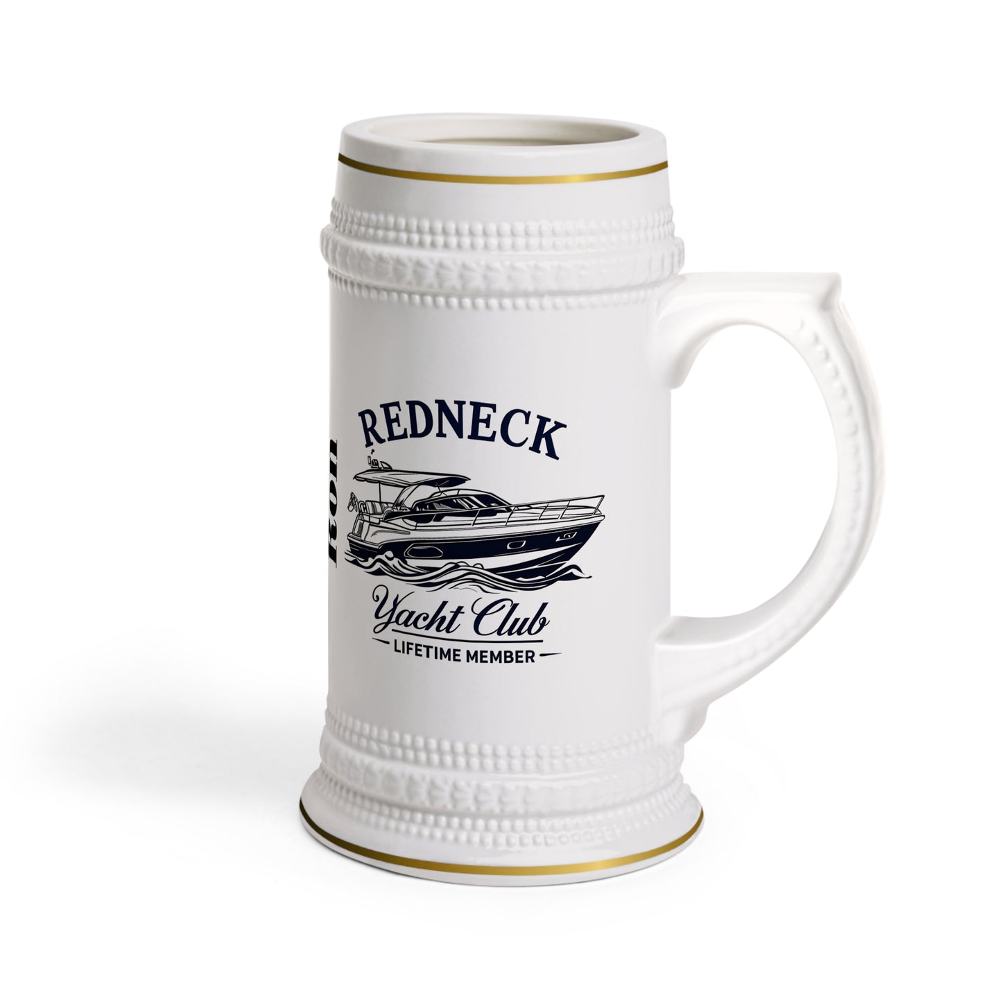 Nautical Stein Mug for Boat Lovers, Captain Gift, Redneck Yacht Club Collector, Summer Parties, Father's Day Celebrations, Funny Boating
