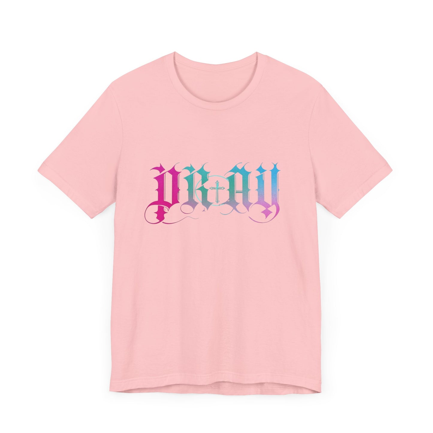 Pray with Cross Unisex T-Shirt, Religious Graphic Tee, Christian Gift, Bella Canvas Shirt, Unisex Jersey Top