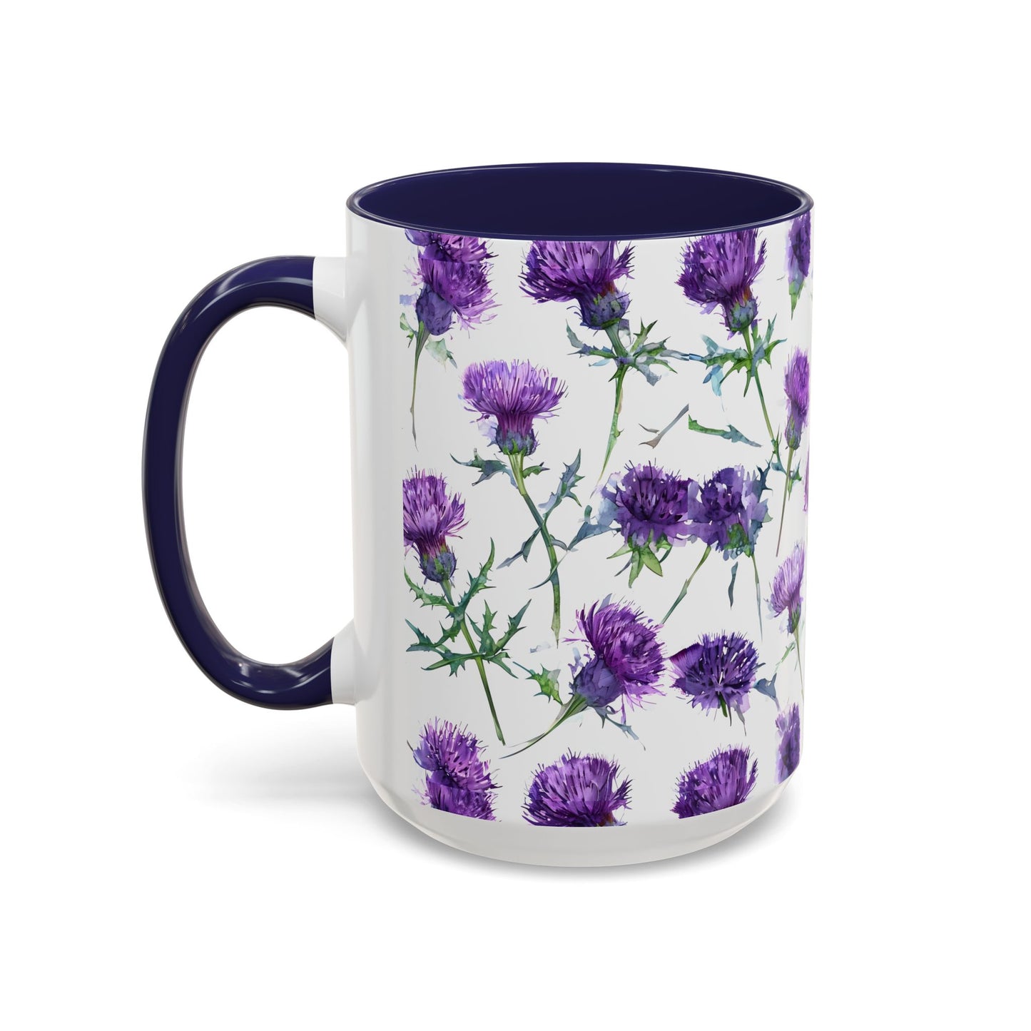 Coffee Mug, Scottish Thistle Design, Tea Cup, Floral Pattern, Gift for Her, Ceramic Mug, Kitchen Decor, Unique Mug, Personalized