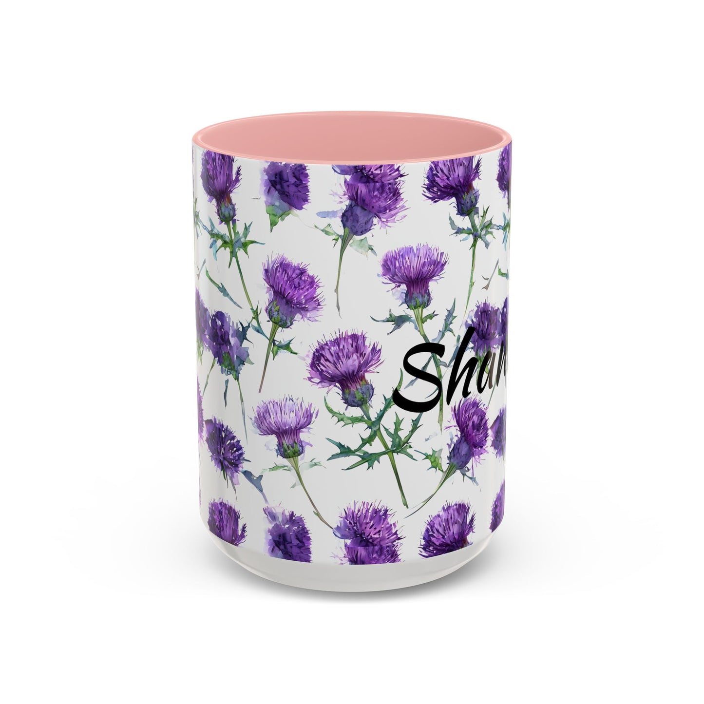 Coffee Mug, Scottish Thistle Design, Tea Cup, Floral Pattern, Gift for Her, Ceramic Mug, Kitchen Decor, Unique Mug, Personalized