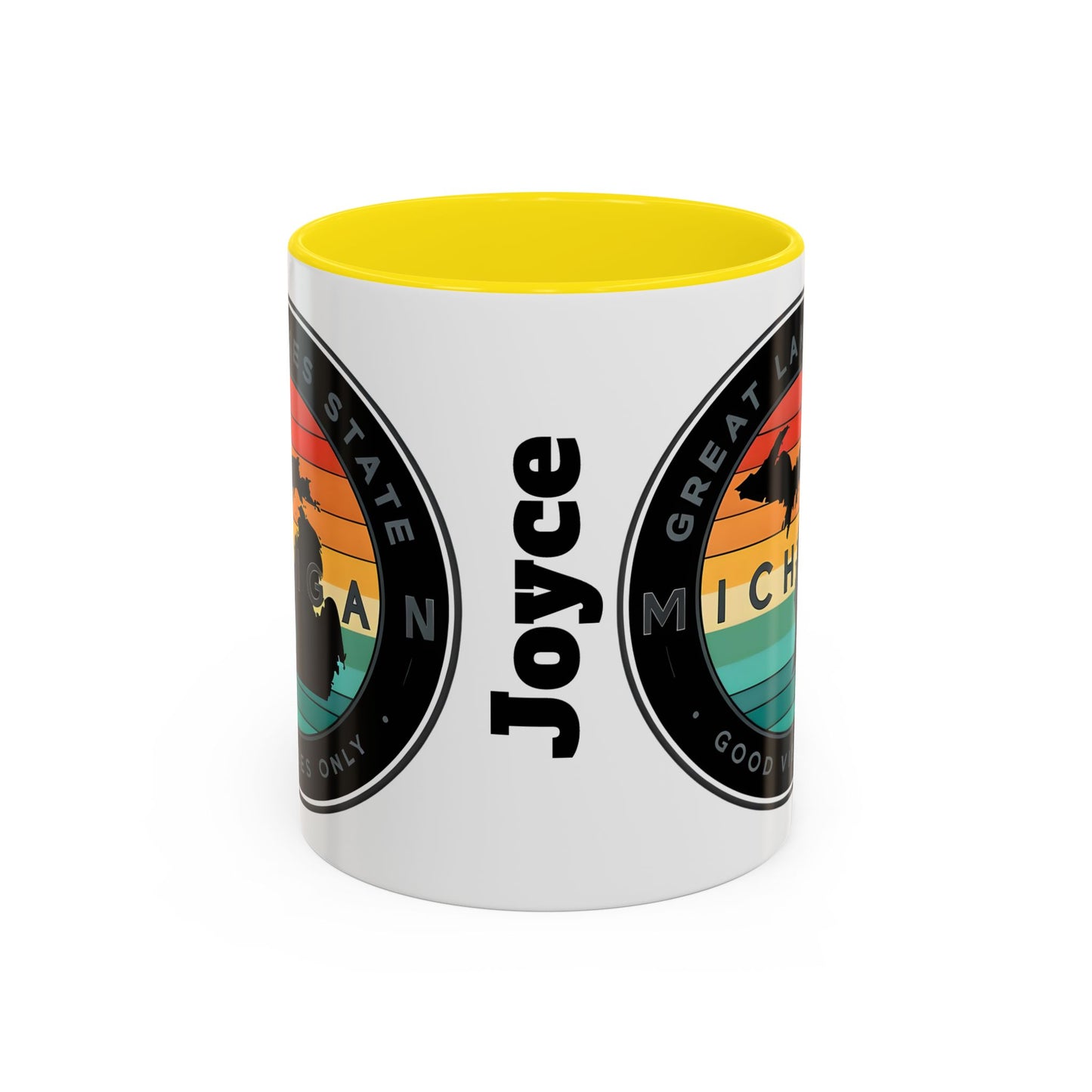 Michigan Accent Coffee Mug, Great Lakes State Cup, Personalized Gift for Michiganders, Camping, Boating, Good Vibes Only