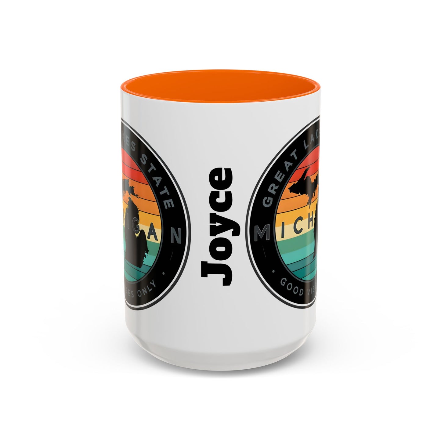 Michigan Accent Coffee Mug, Great Lakes State Cup, Personalized Gift for Michiganders, Camping, Boating, Good Vibes Only