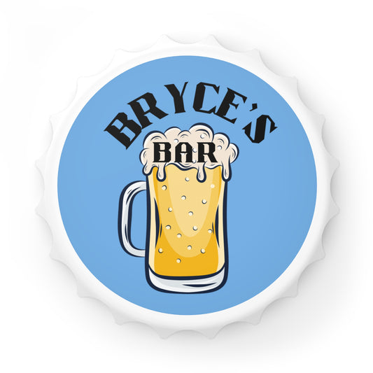 Personalized Bottle Opener, Fridge Magnet, Bar Decor, Father's Day Gift, Groomsmen Gifts, Coach's Gift, Man Cave Decor