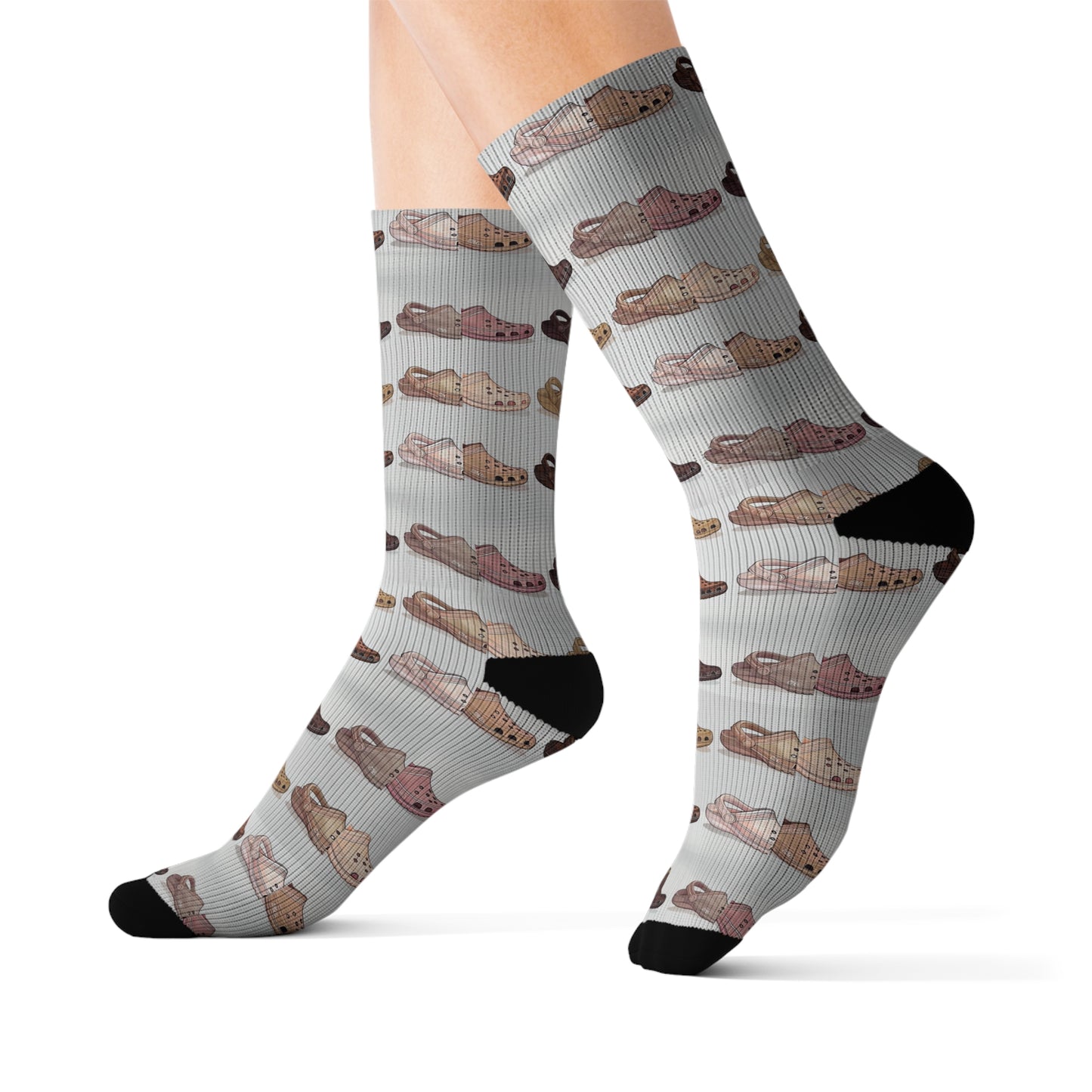 Sublimation Socks - Croc Socks Sublimation Design, Fun and Colorful Footwear, Perfect for Animal Lovers, Unique Gift Idea, Custom Printed