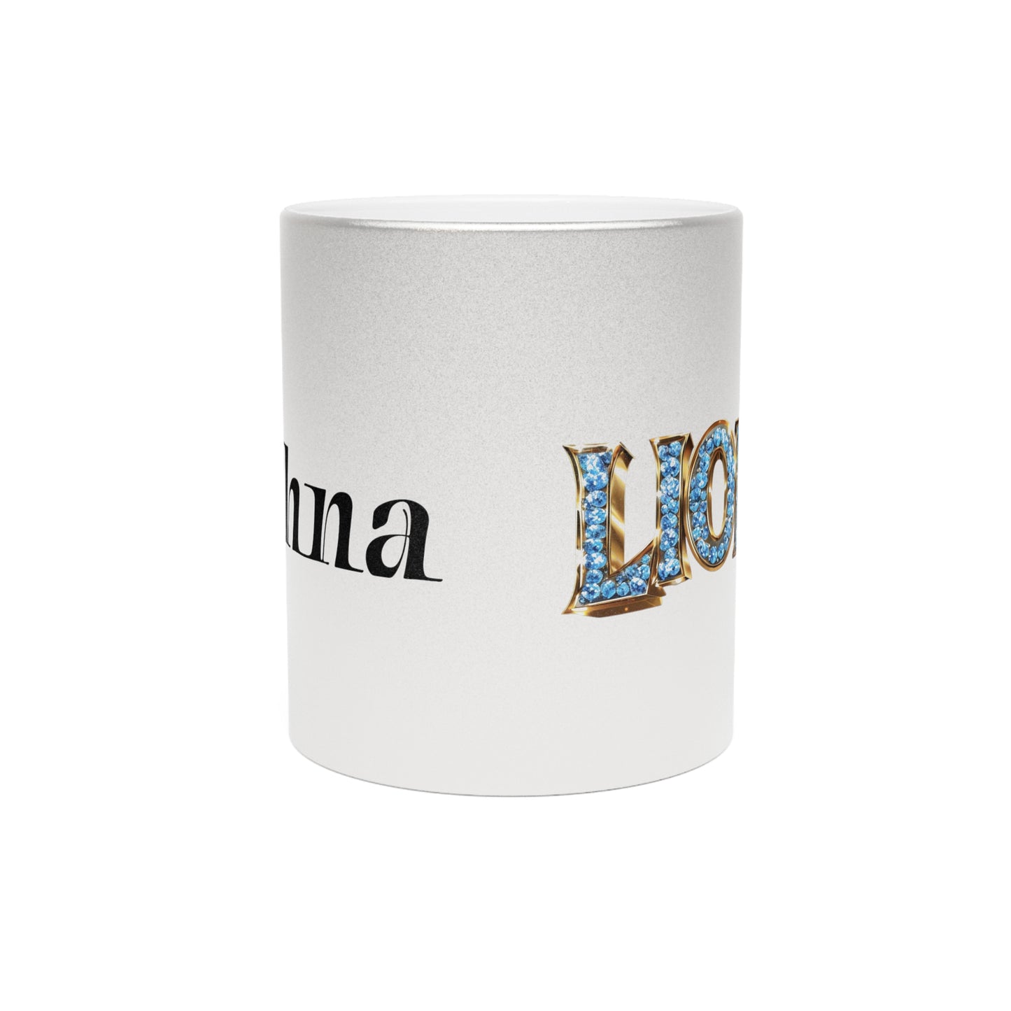 Metallic Mug, Lions Personalized Mug, Detroit Lions Fan Gift, Silver"Gold Lions Football Cup, Coaches Gift Idea, Mother's Day Gift
