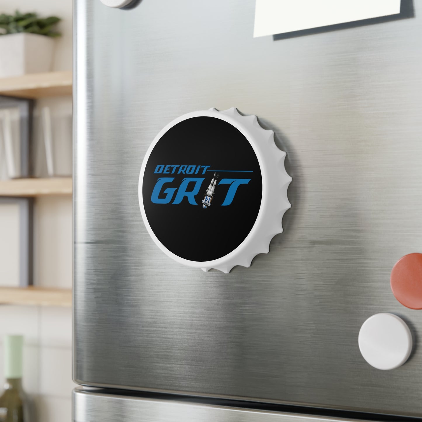 Detroit Grit Bottle Opener, Detroit Football Lions Fan Fathers Day Gift, Detroit 313 Magnet, Lions Football Wall Decor, Detroit Pride