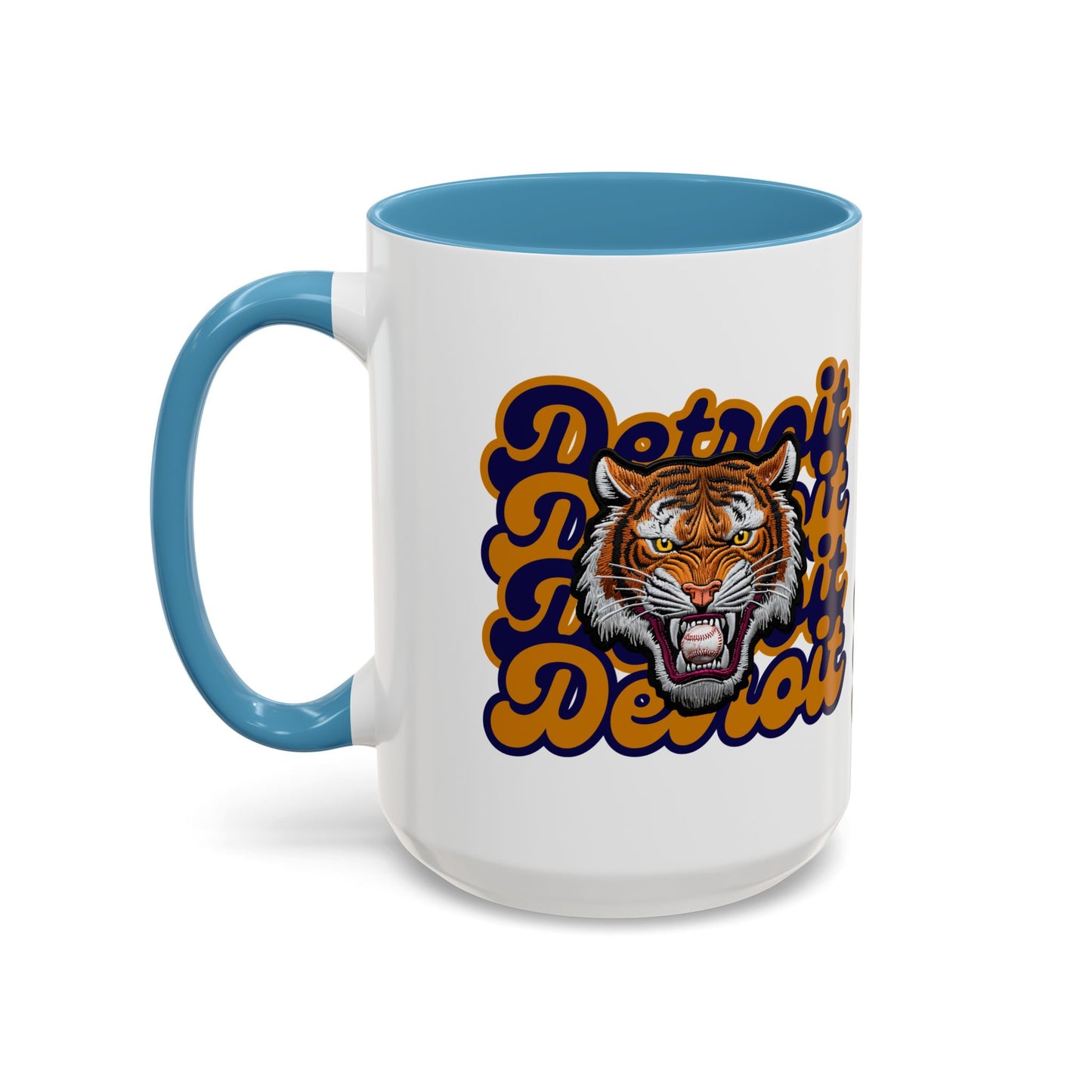 Bold Detroit Baseball, Tiger Coffee Mug, Fun Gift for Detroit Fans, Cute Tea Mug, Customizable Accent Mug, Collectible Sports Mug