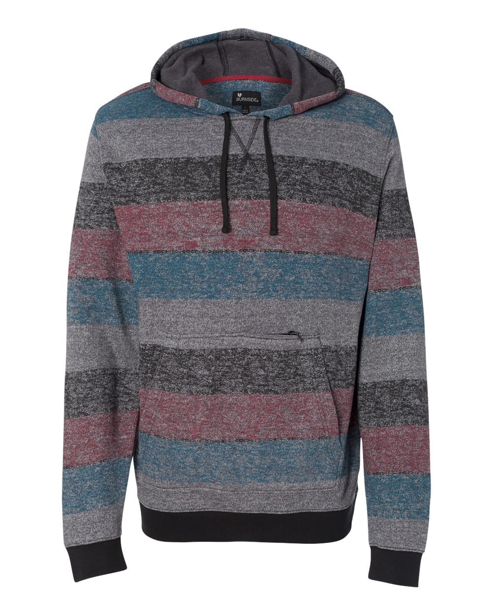 Burnside - Printed Stripes Fleece Sweatshirt Sizes S-3XL
