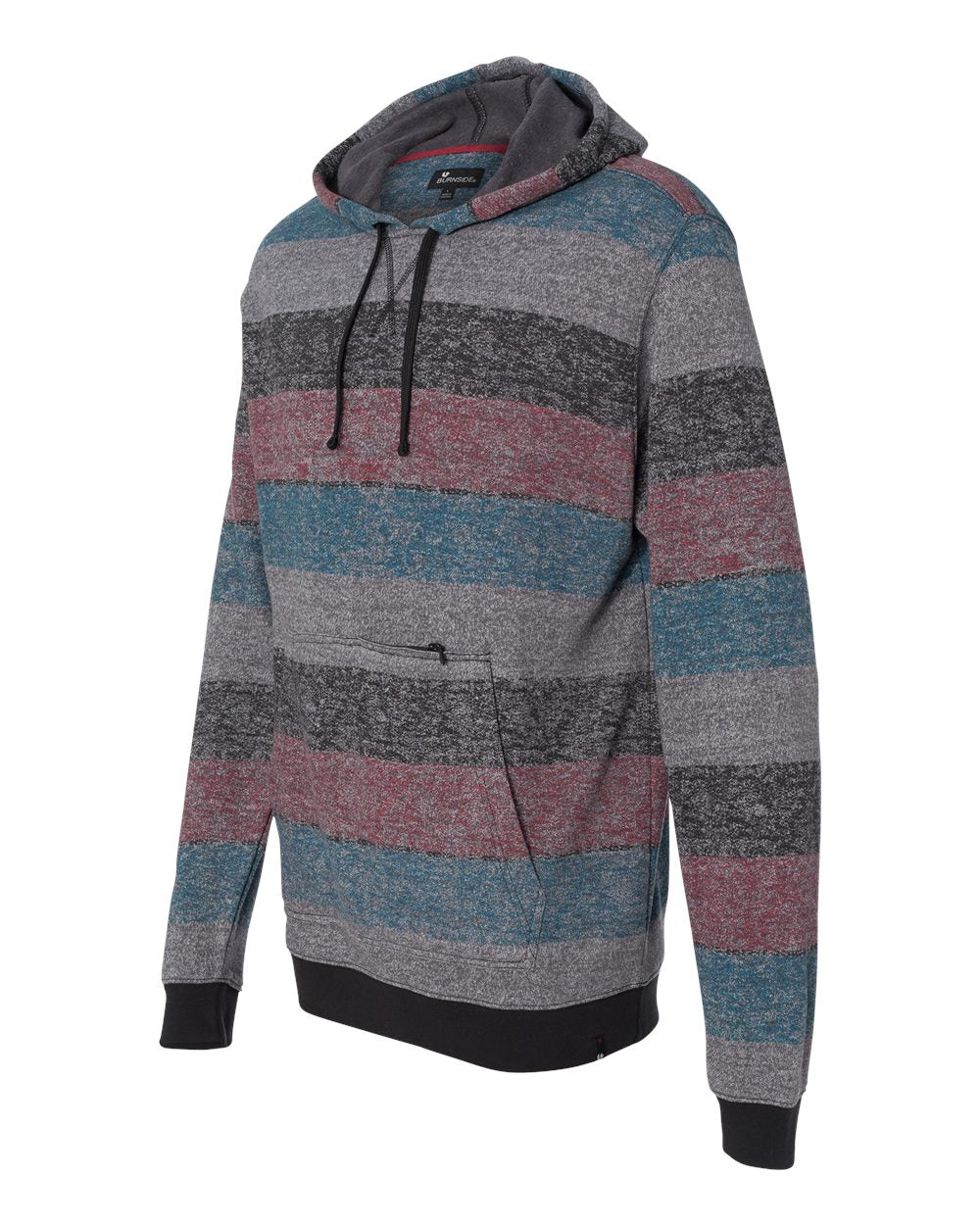 Burnside - Printed Stripes Fleece Sweatshirt Sizes S-3XL