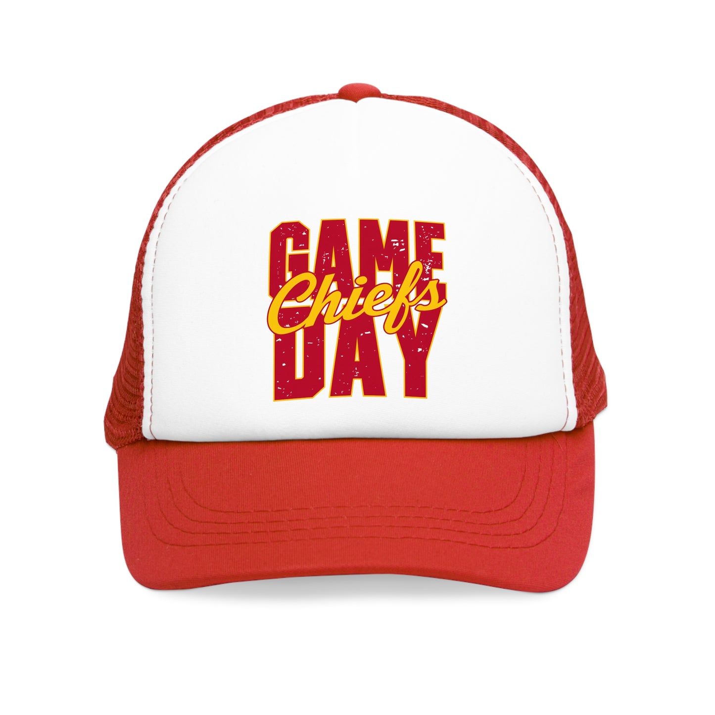 Mesh Cap for Chiefs Game Day Fans - Chiefs Football Baseball Soccer Fan Apparel, Volleyball Softball Hat