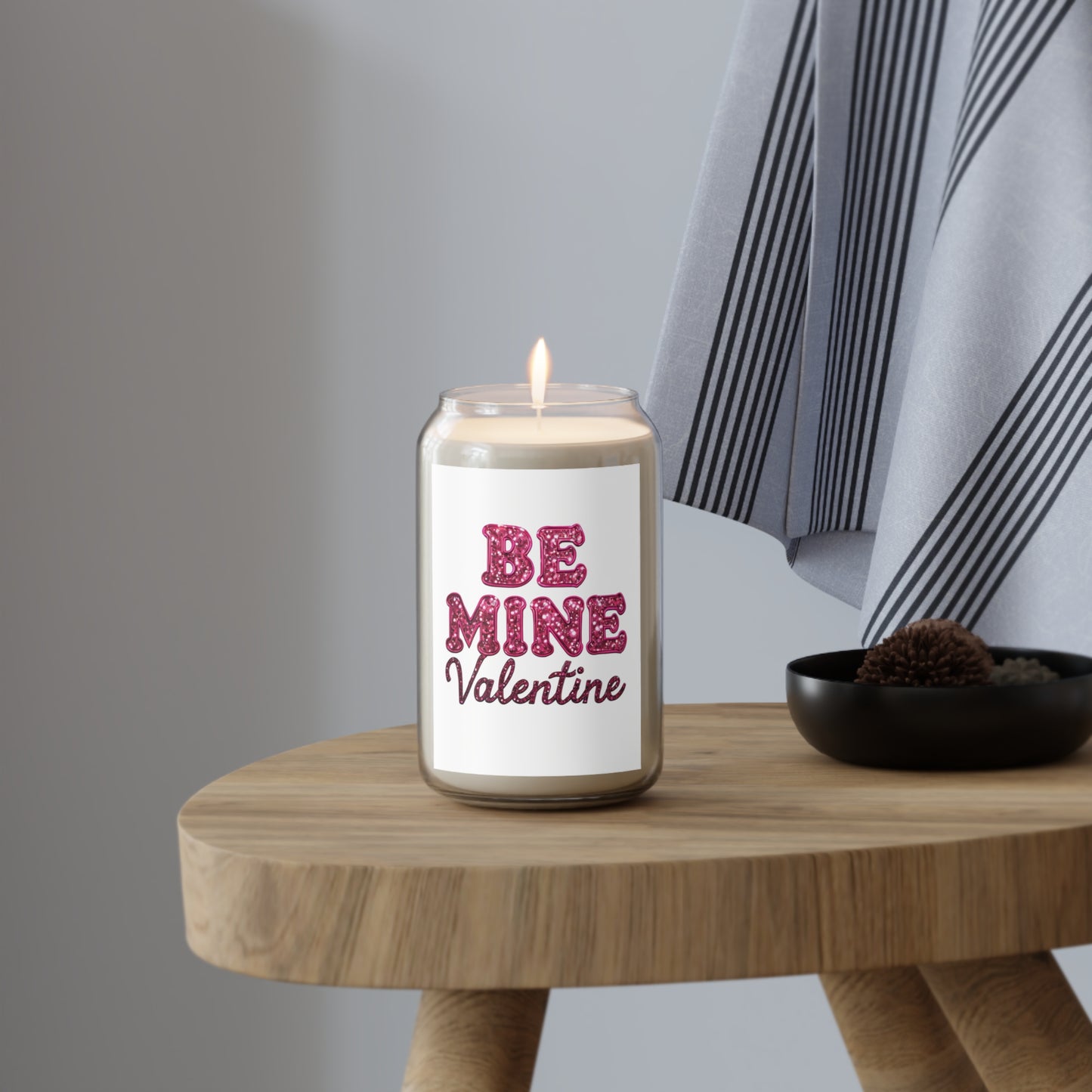 Candle, Be Mine Faux Sequin Valentine's Design, 13.75oz