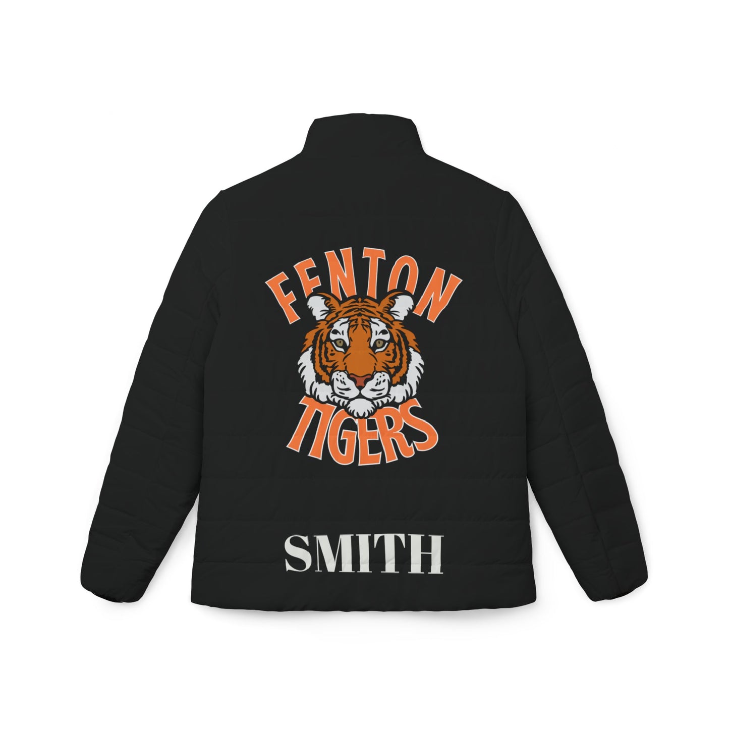 Fenton Tigers Women's Puffer Jacket | Cozy Outdoor Gear, Personalized Gift, Fall Fashion, Sports Apparel, Custom Jacket