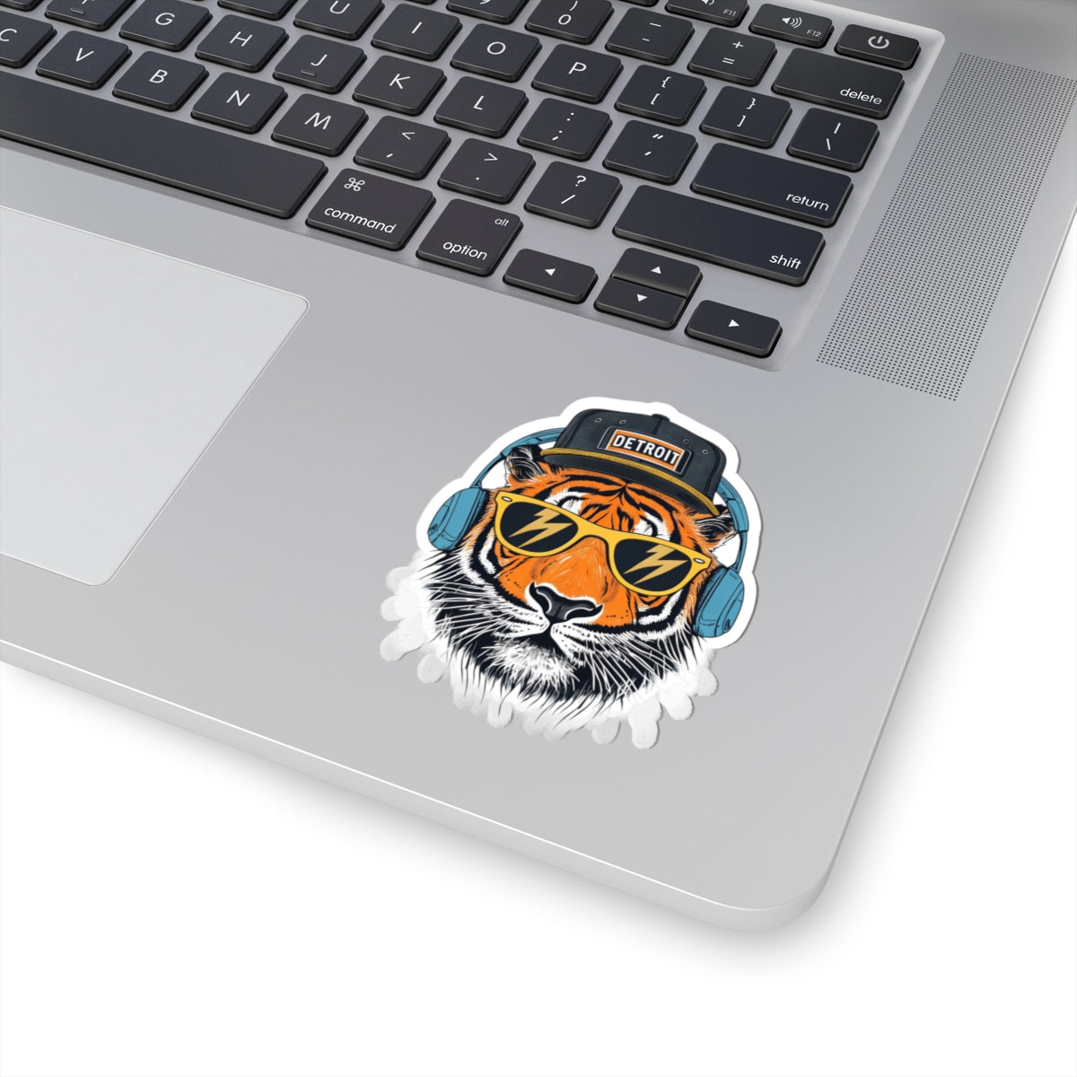 Cool Tiger Kiss-Cut Stickers | Funky Laptop Decal, Cool Vibes Decor, Animal Stickers, Gift for Music Lovers, Detroit Pride