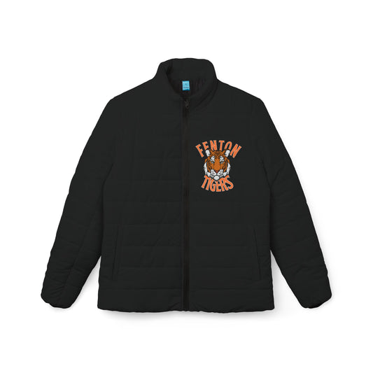 Fenton Tigers Women's Puffer Jacket | Cozy Outdoor Gear, Personalized Gift, Fall Fashion, Sports Apparel, Custom Jacket