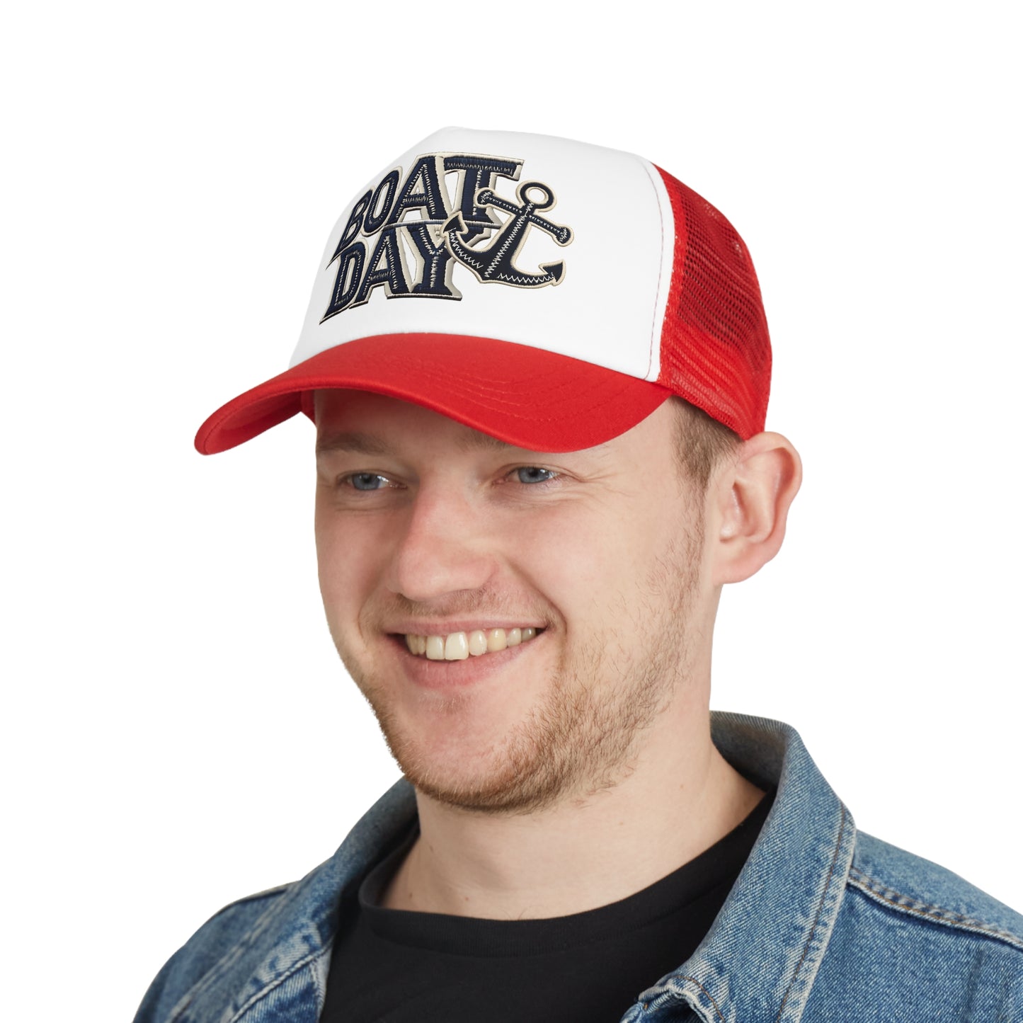 Mesh Cap, Nautical Anchor Boat Day Boat Life, Sailor Hat, Cruise Apparel, Ship Theme Trucker Hat, Yacht Life