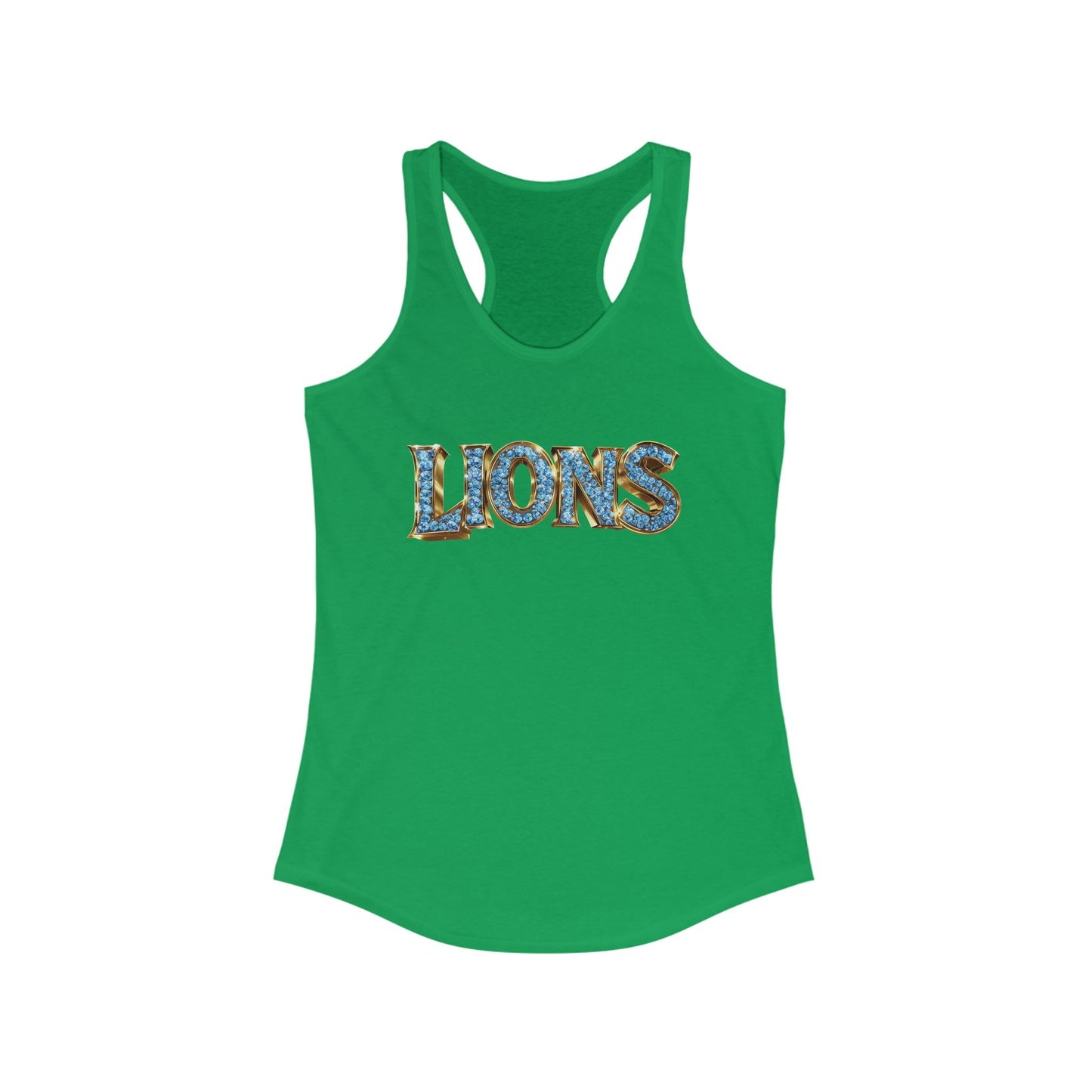 Lions Bling Tank Top, Statement Racerback Shirt, Rhinestone Look Muscle Tee, Women's Sleeveless Top, Graphic Animal Print Singlet