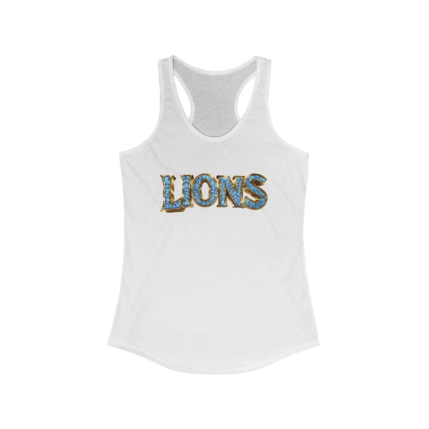 Lions Bling Tank Top, Statement Racerback Shirt, Rhinestone Look Muscle Tee, Women's Sleeveless Top, Graphic Animal Print Singlet