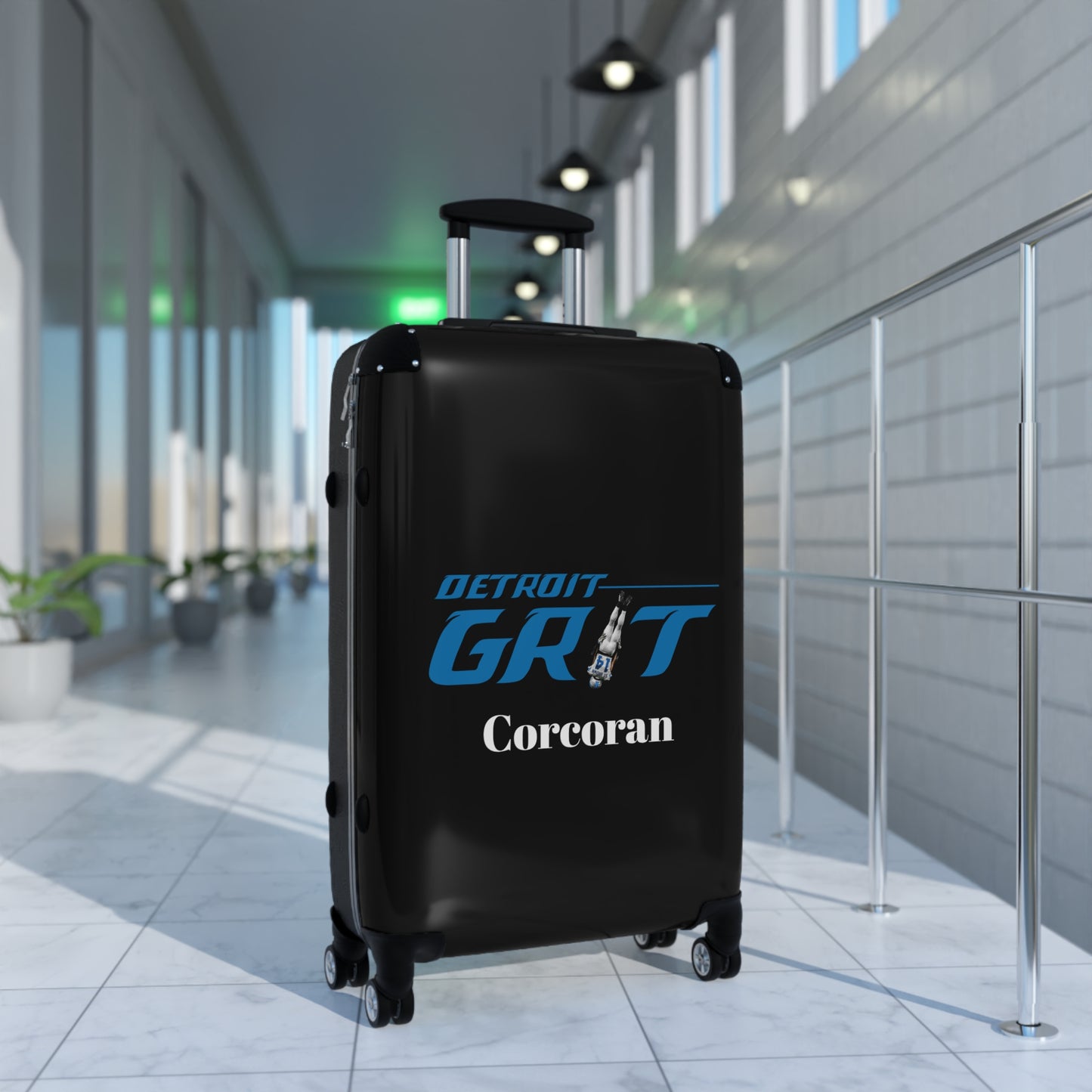 Suitcase, Detroit Grit 313, Lions Football, Personalized Fan Gift, Detroit Football Decals, Travel Accessories