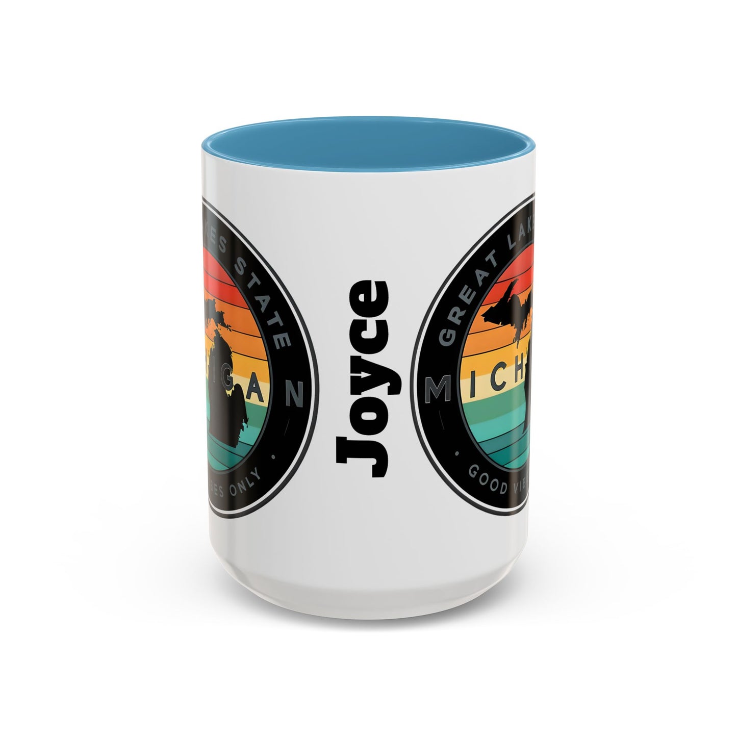 Michigan Accent Coffee Mug, Great Lakes State Cup, Personalized Gift for Michiganders, Camping, Boating, Good Vibes Only