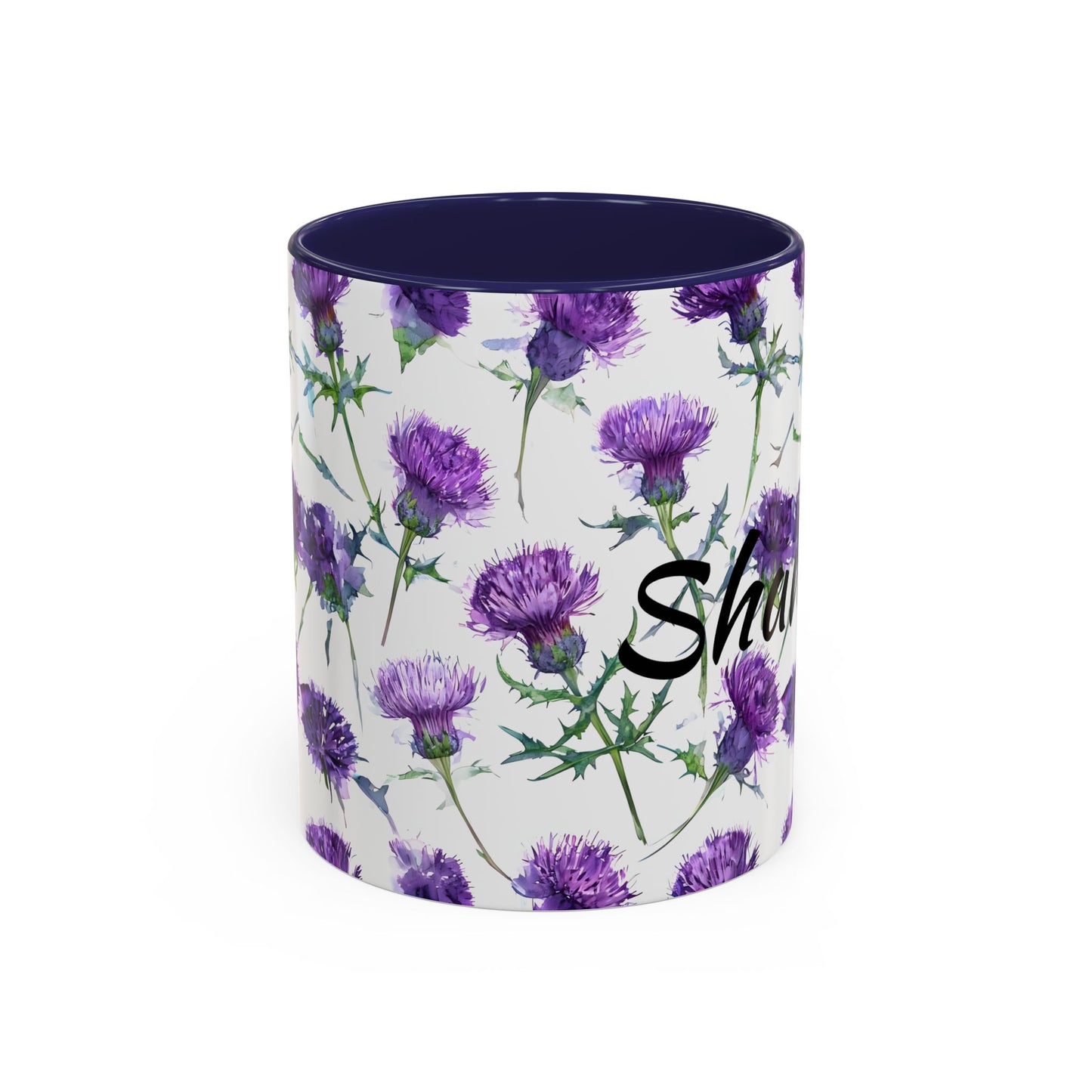 Coffee Mug, Scottish Thistle Design, Tea Cup, Floral Pattern, Gift for Her, Ceramic Mug, Kitchen Decor, Unique Mug, Personalized